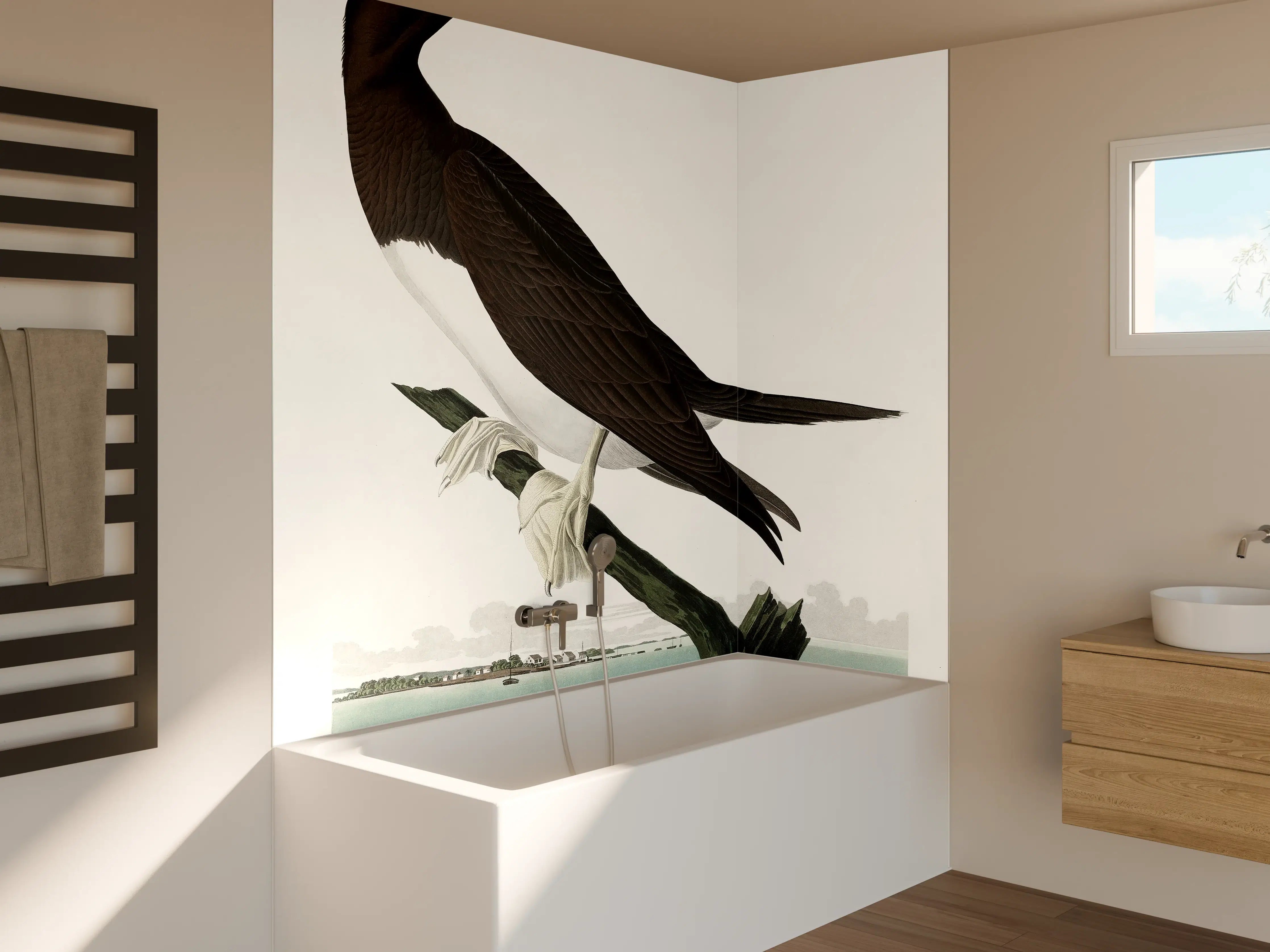 Badewannen-Rückwand - Vogel Portrait - Robert Havel