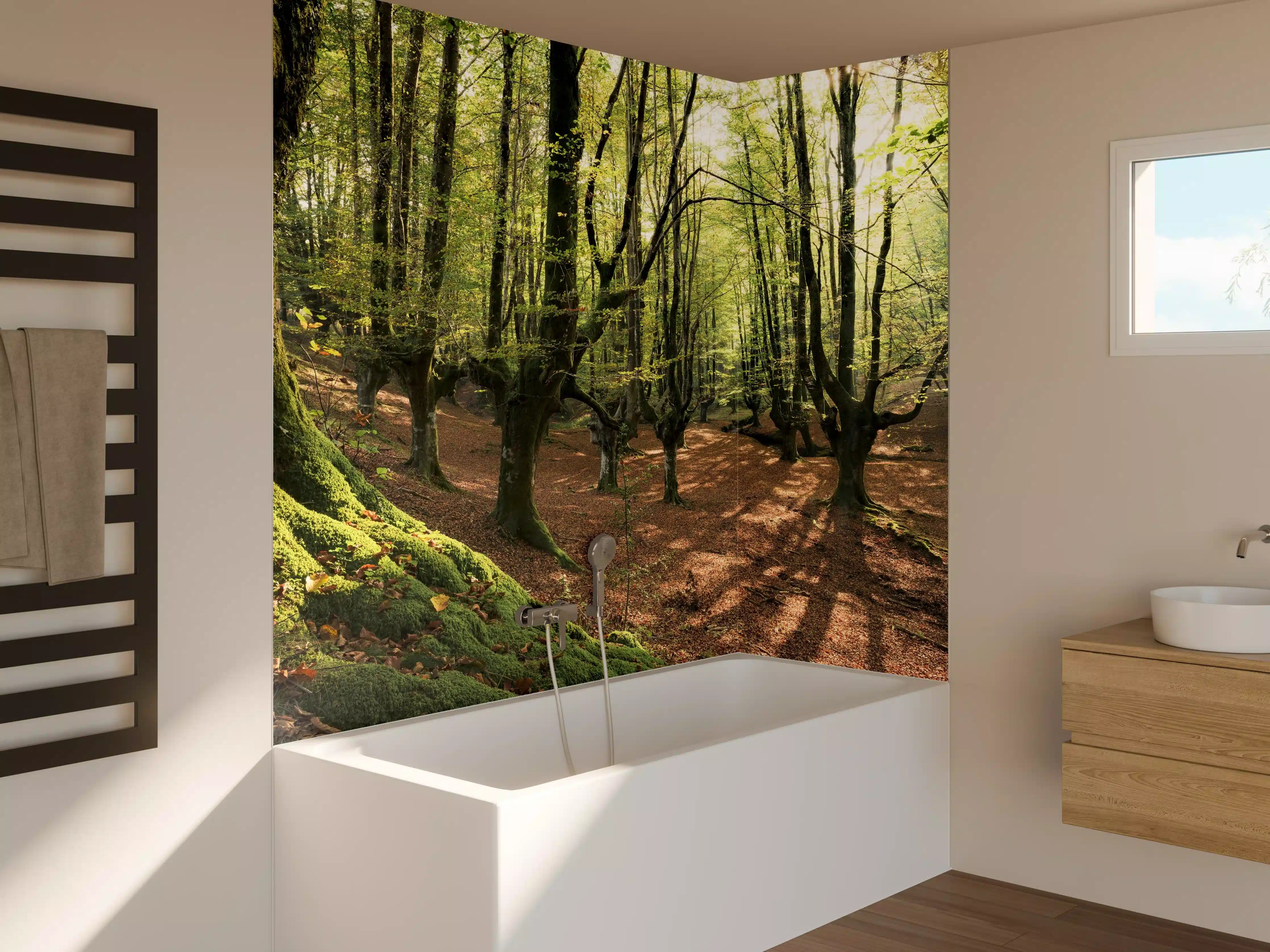 Badewannen-Rückwand - Wald in Spanien