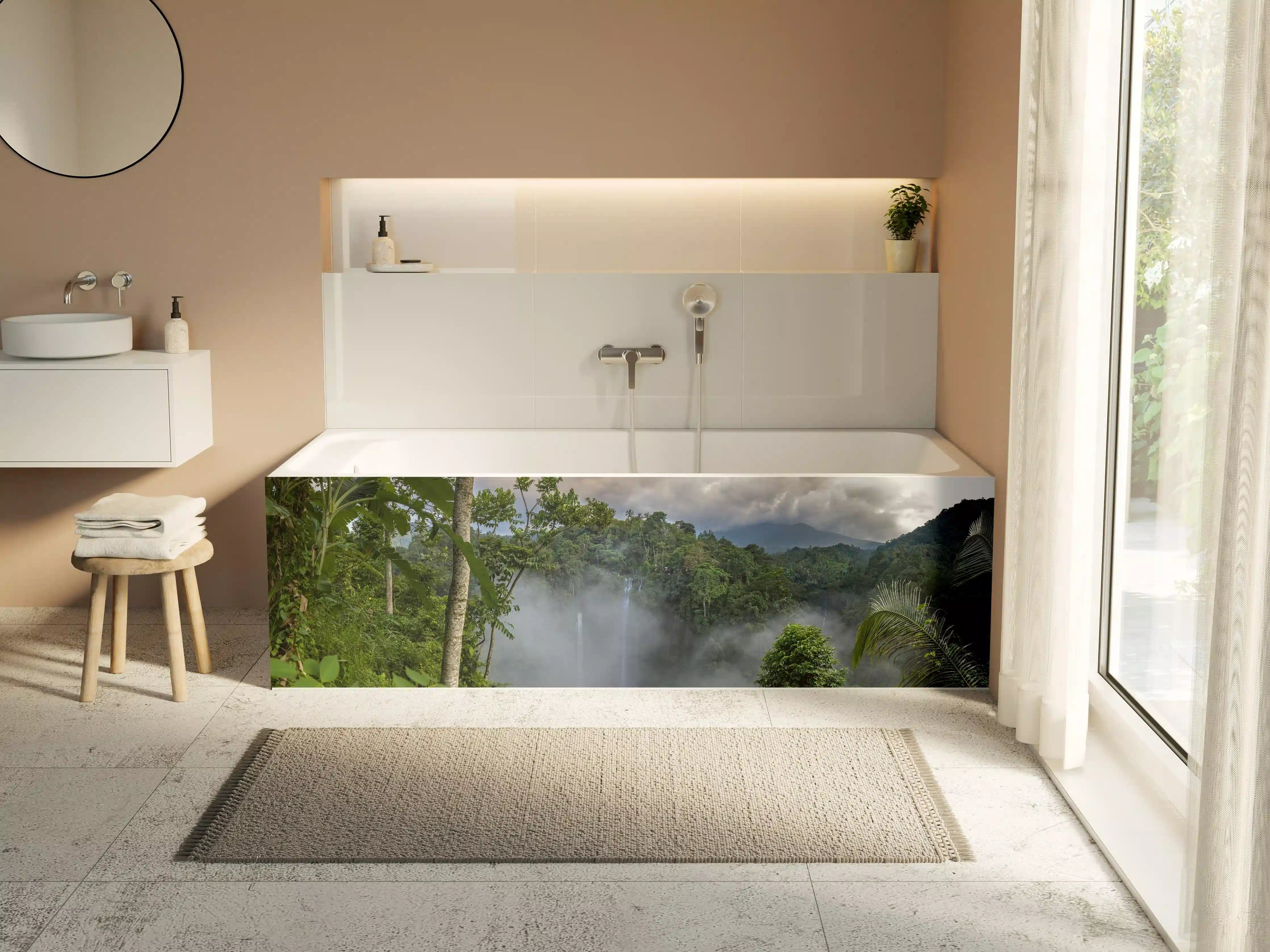Badewannen-Rückwand - Wasserfälle im Regenwald
