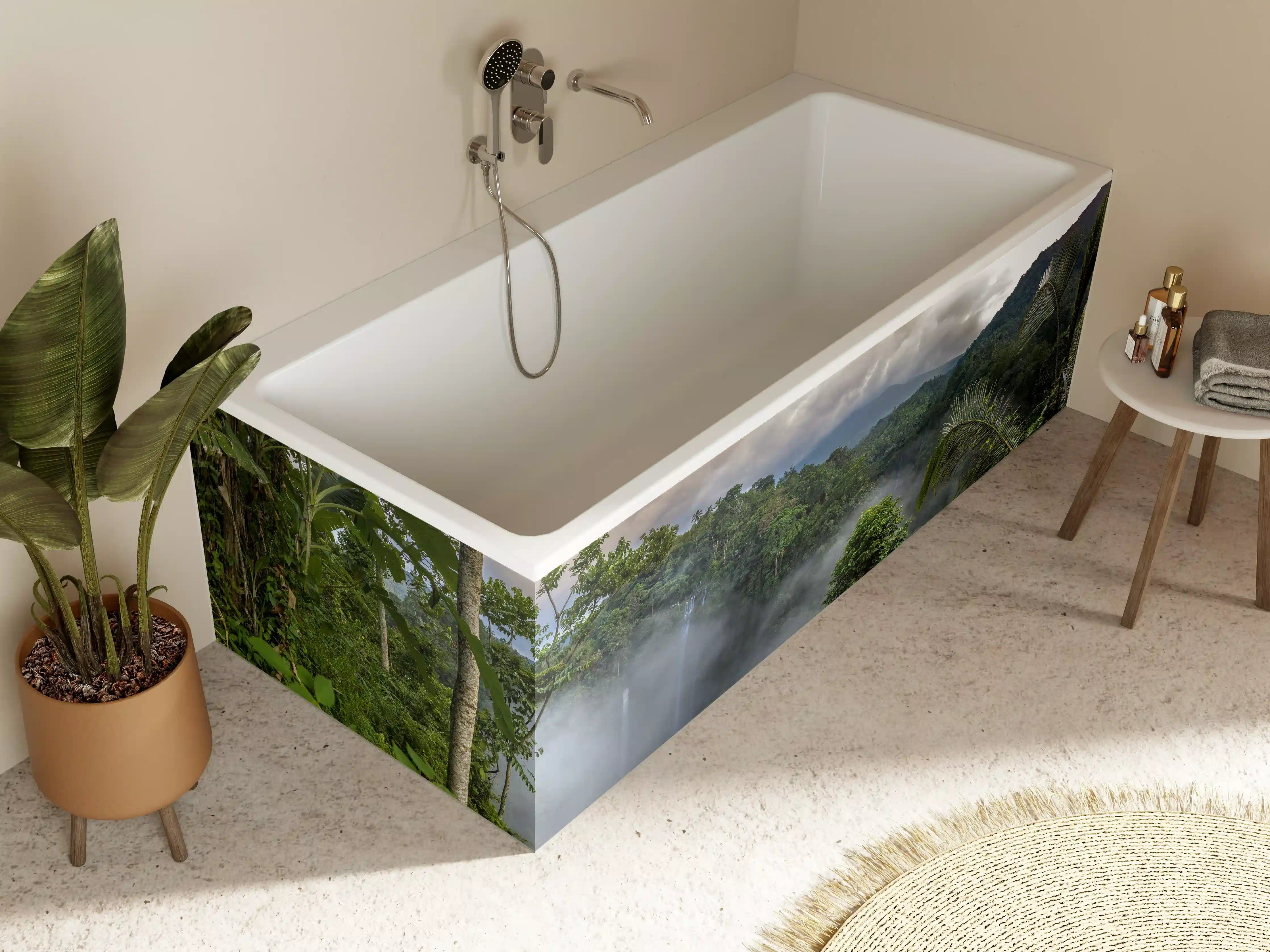 Badewannen-Rückwand - Wasserfälle im Regenwald