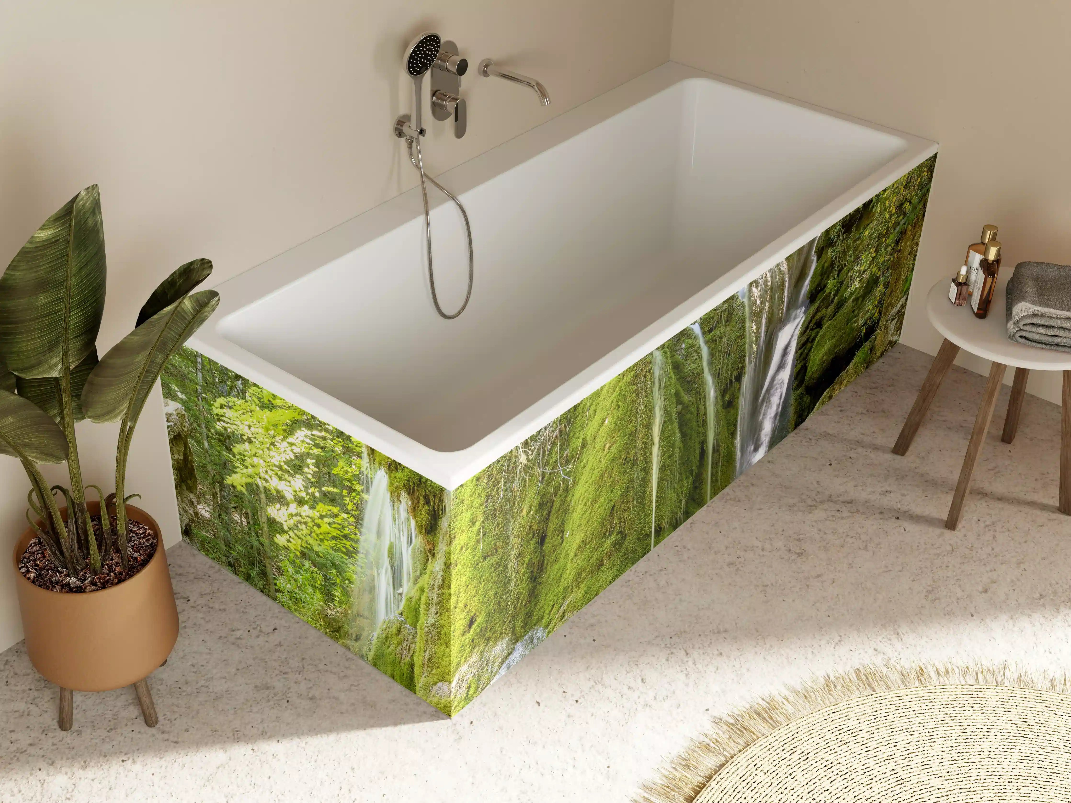 Badewannen-Rückwand - Wasserfall im Wald - Sevastopol