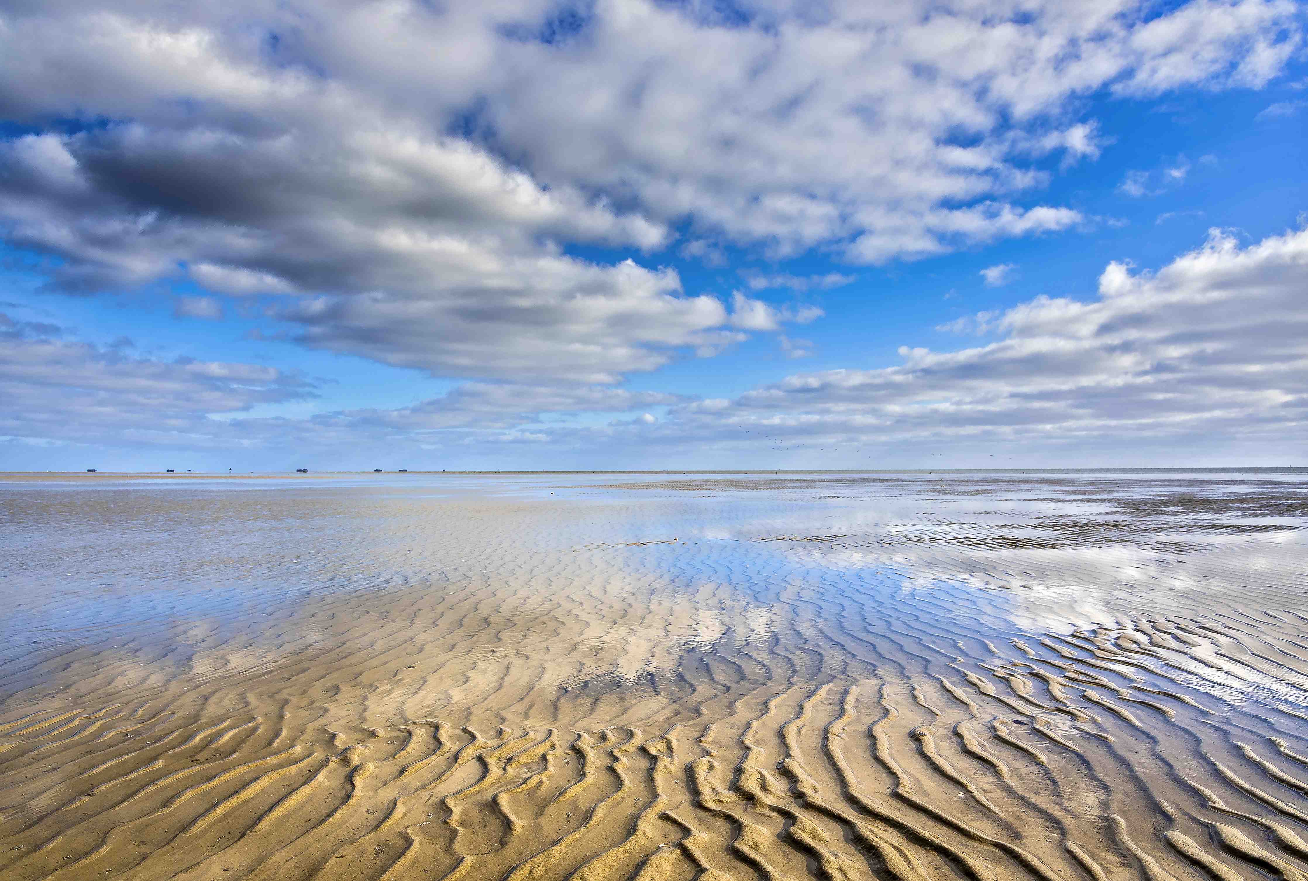 Badewannen-Rückwand-Wattenmeer der Nordsee bei Ebbe