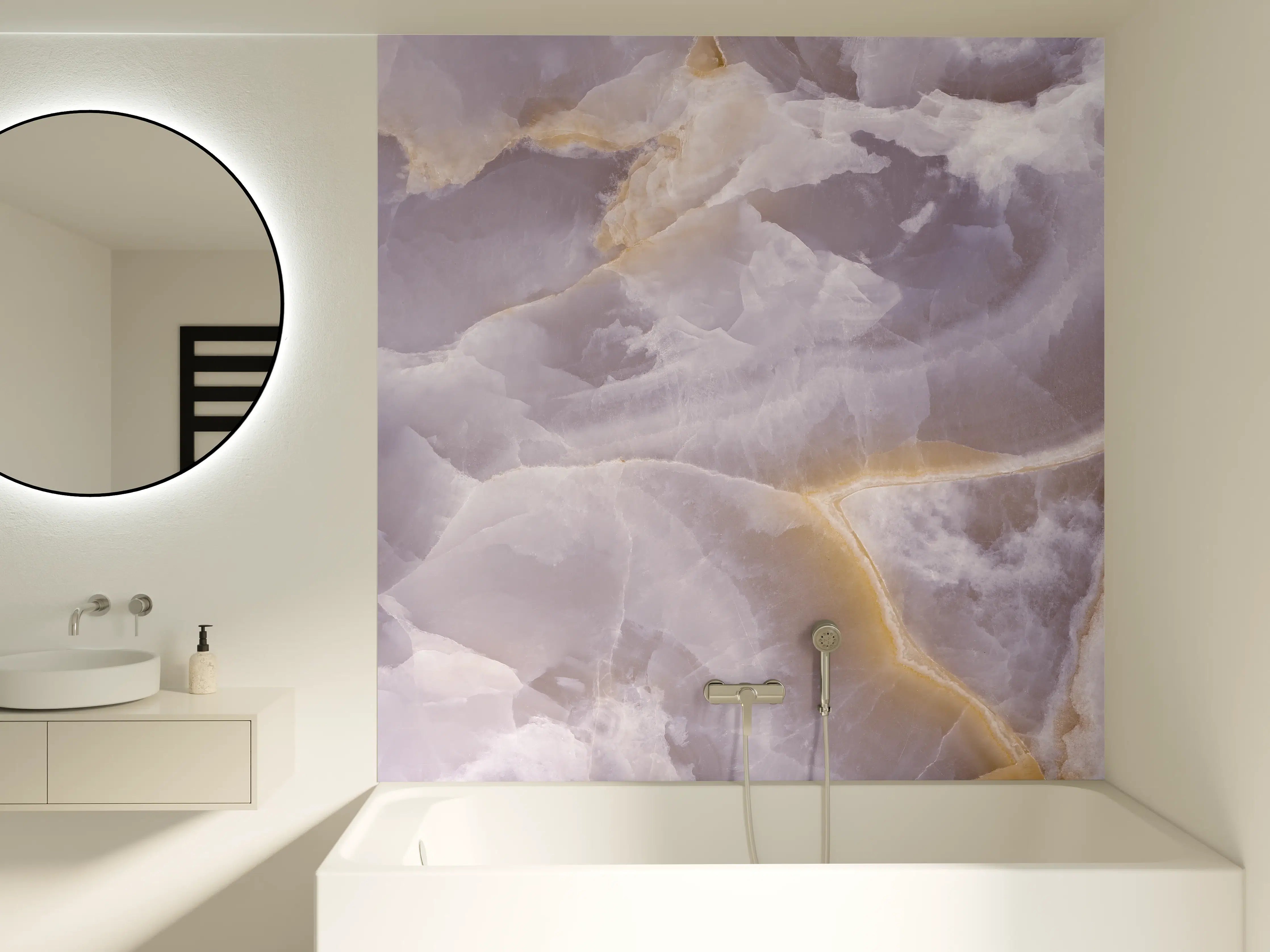 Badewannen-Rückwand - Weiche Lavendel-Lila-Marmor-Textur