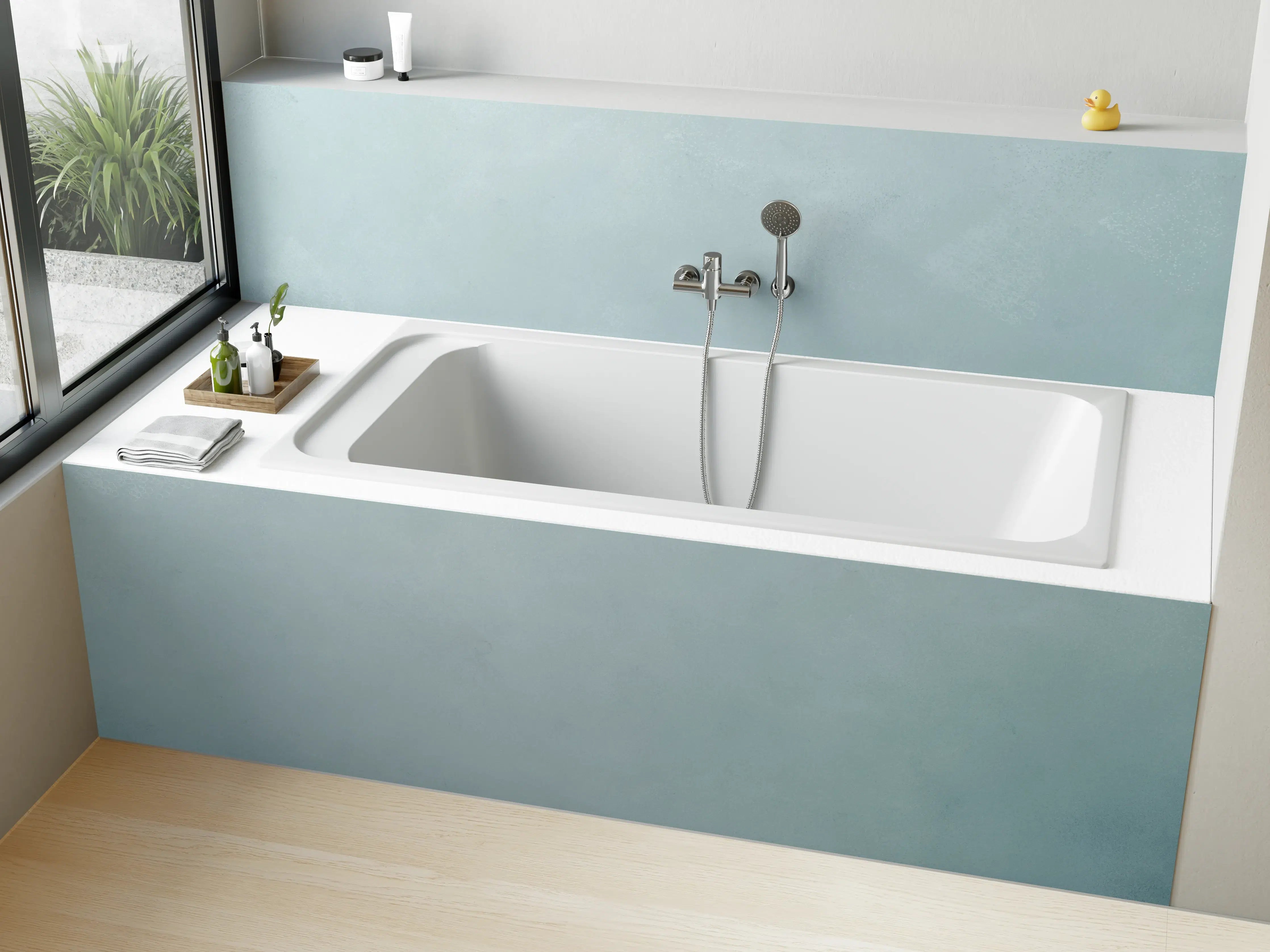 Badewannen-Rückwand - Weiche blaue Marmorstruktur