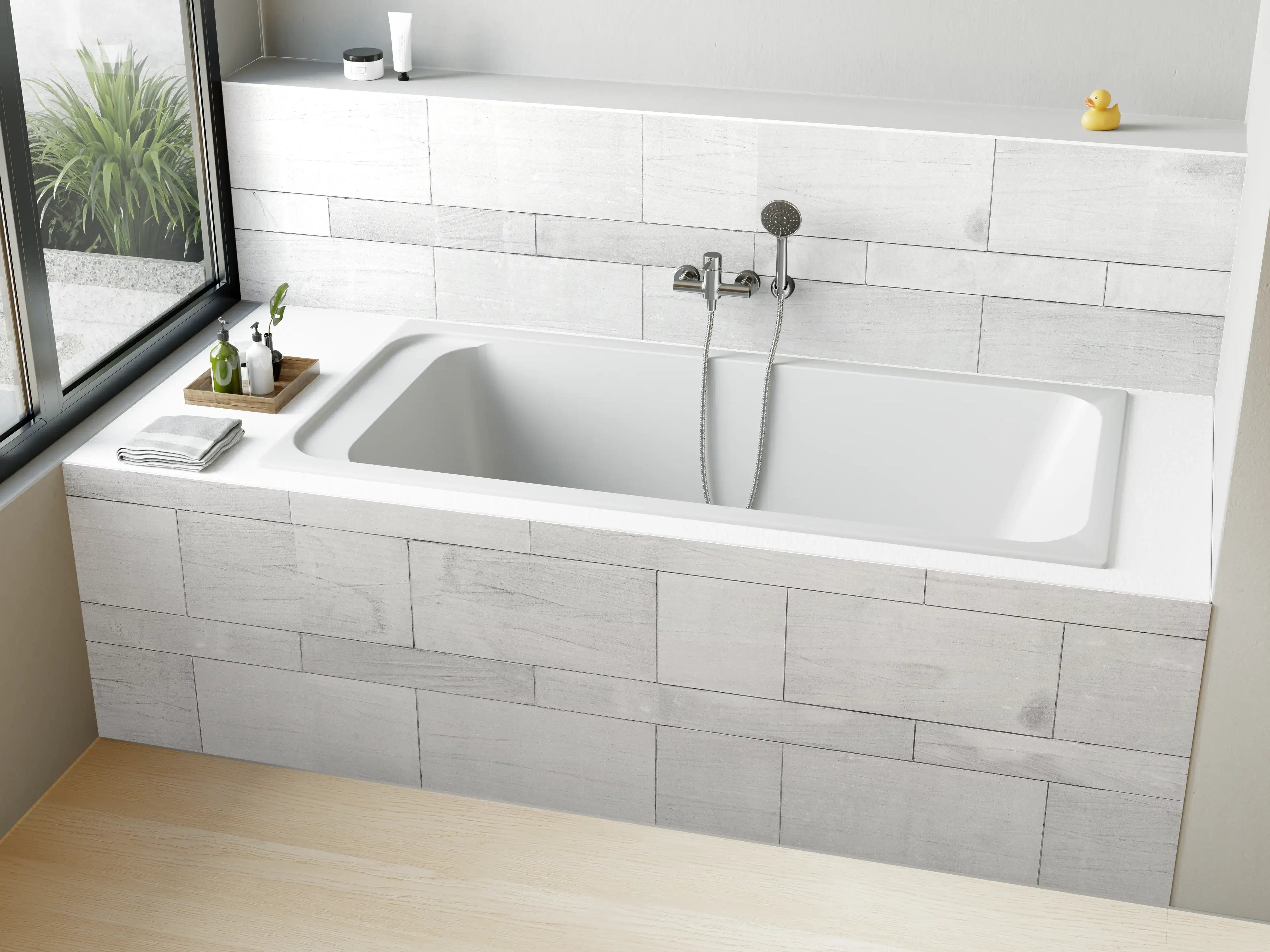 Badewannen-Rückwand - Weiße Granit Fliesen