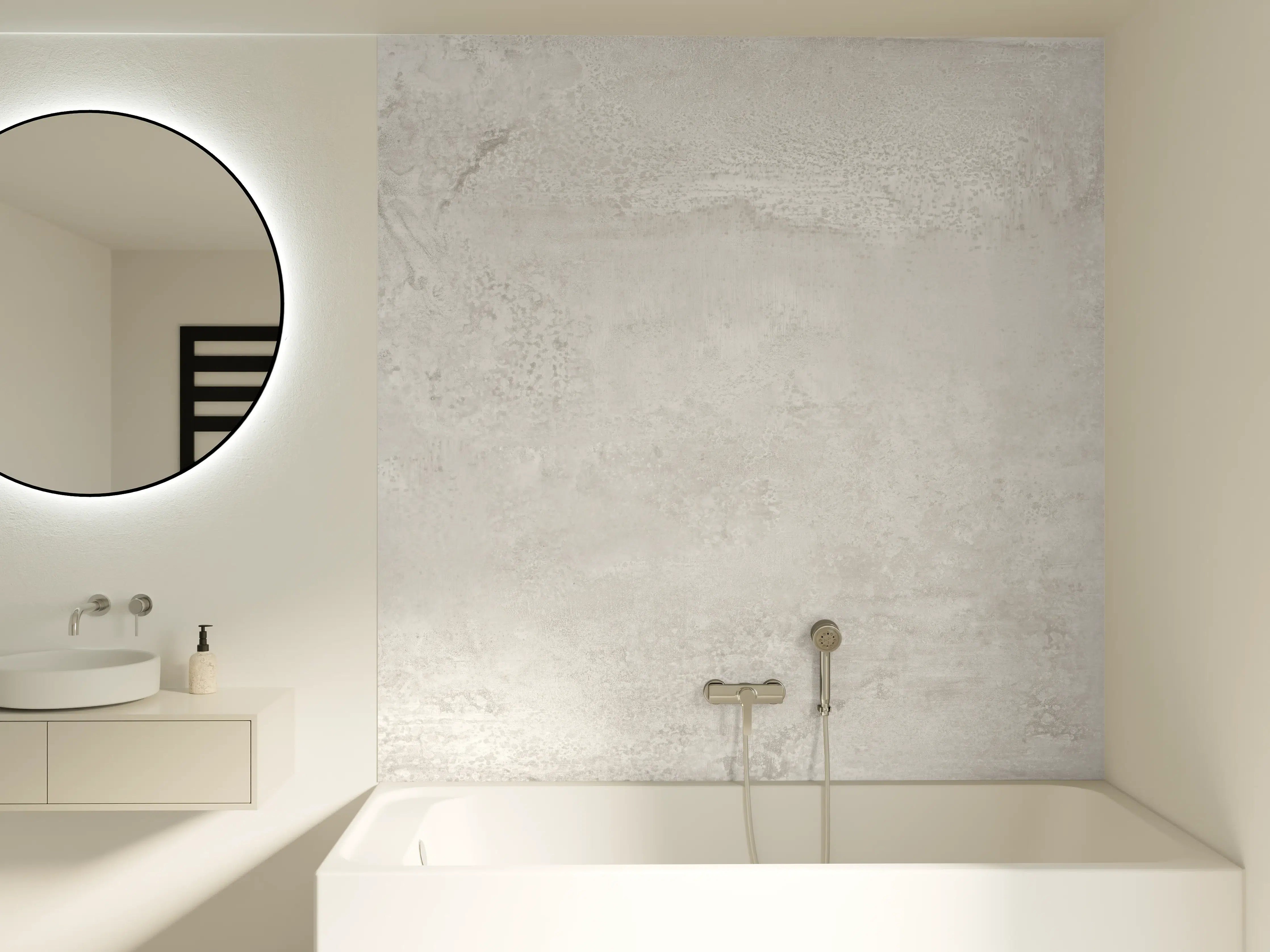 Badewannen-Rückwand - Weißer Wandhintergrund