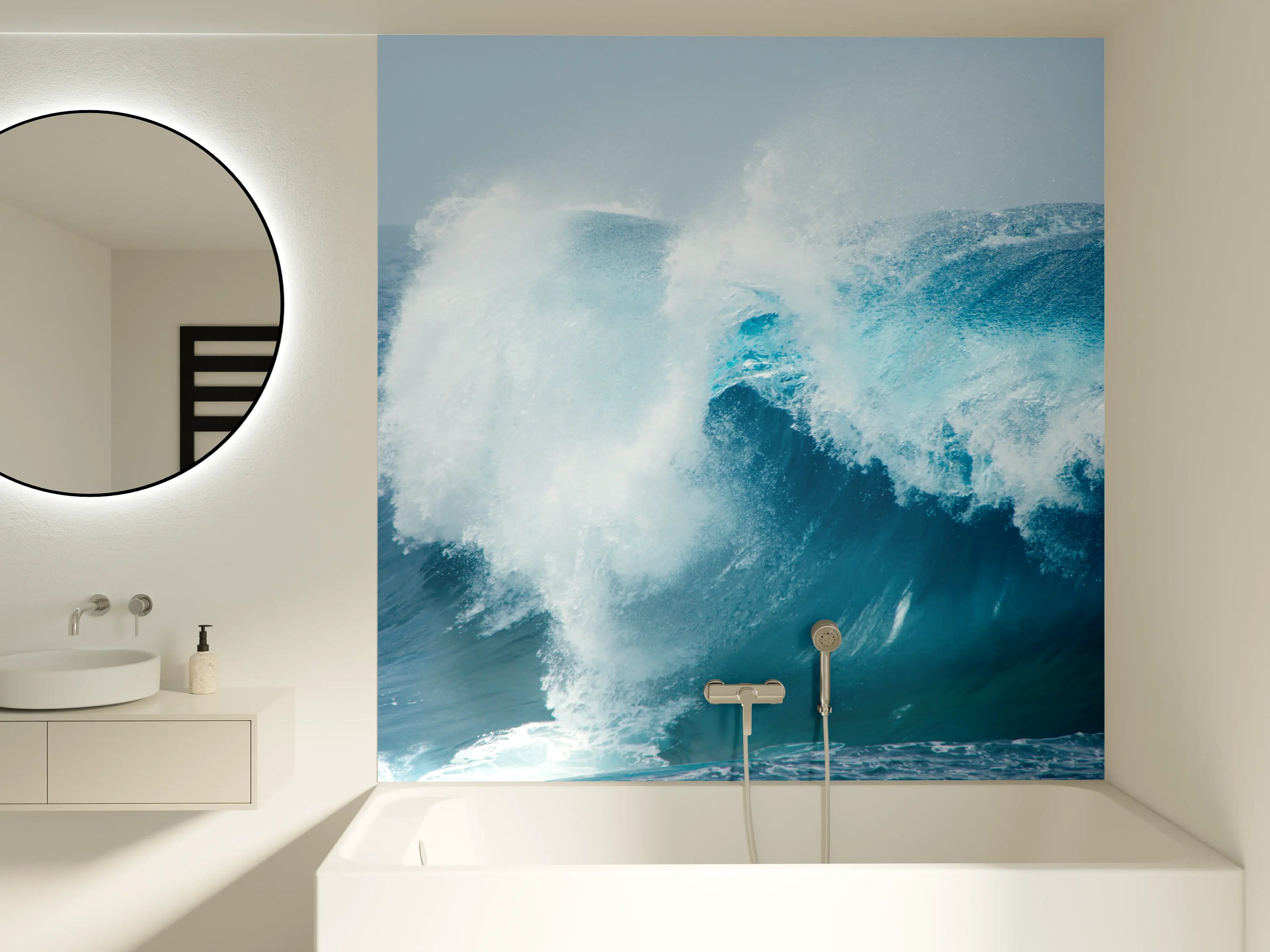 Badewannen-Rückwand - Wellen am offenen Meer