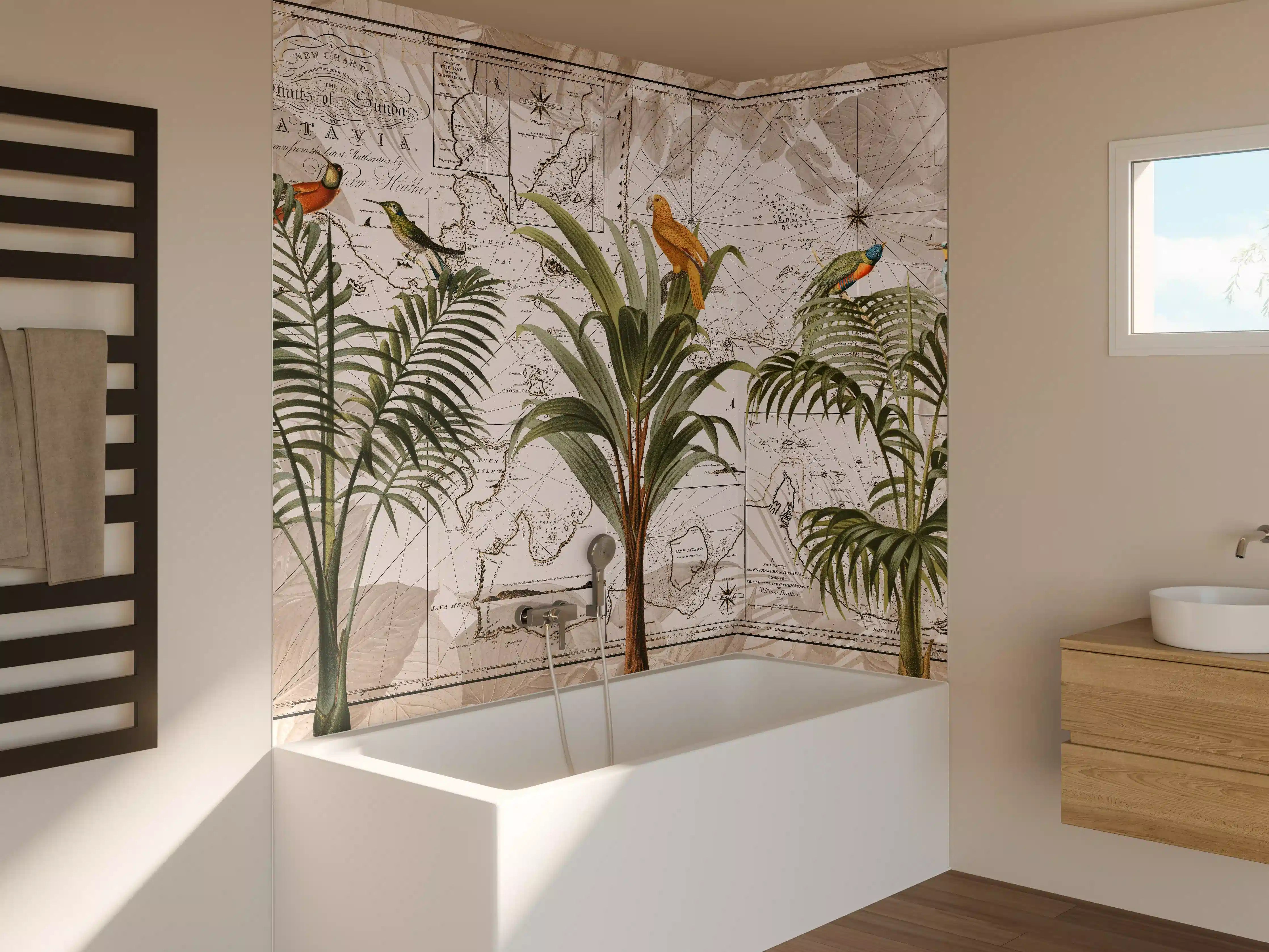 Badewannen-Rückwand - Weltkarte - Indonesien