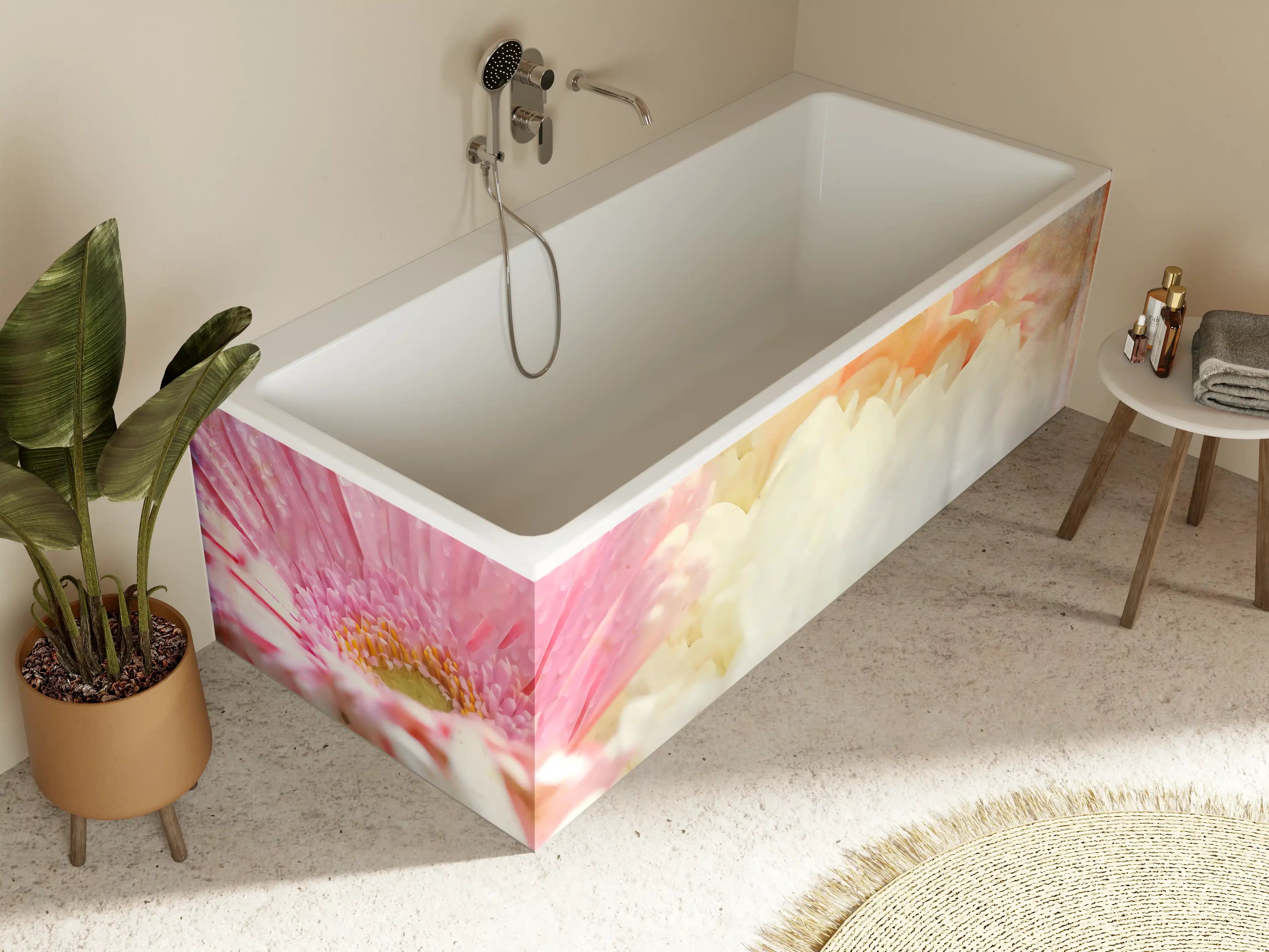 Badewannen-Rückwand - Wunderschöne Blumen - Nahaufnahme