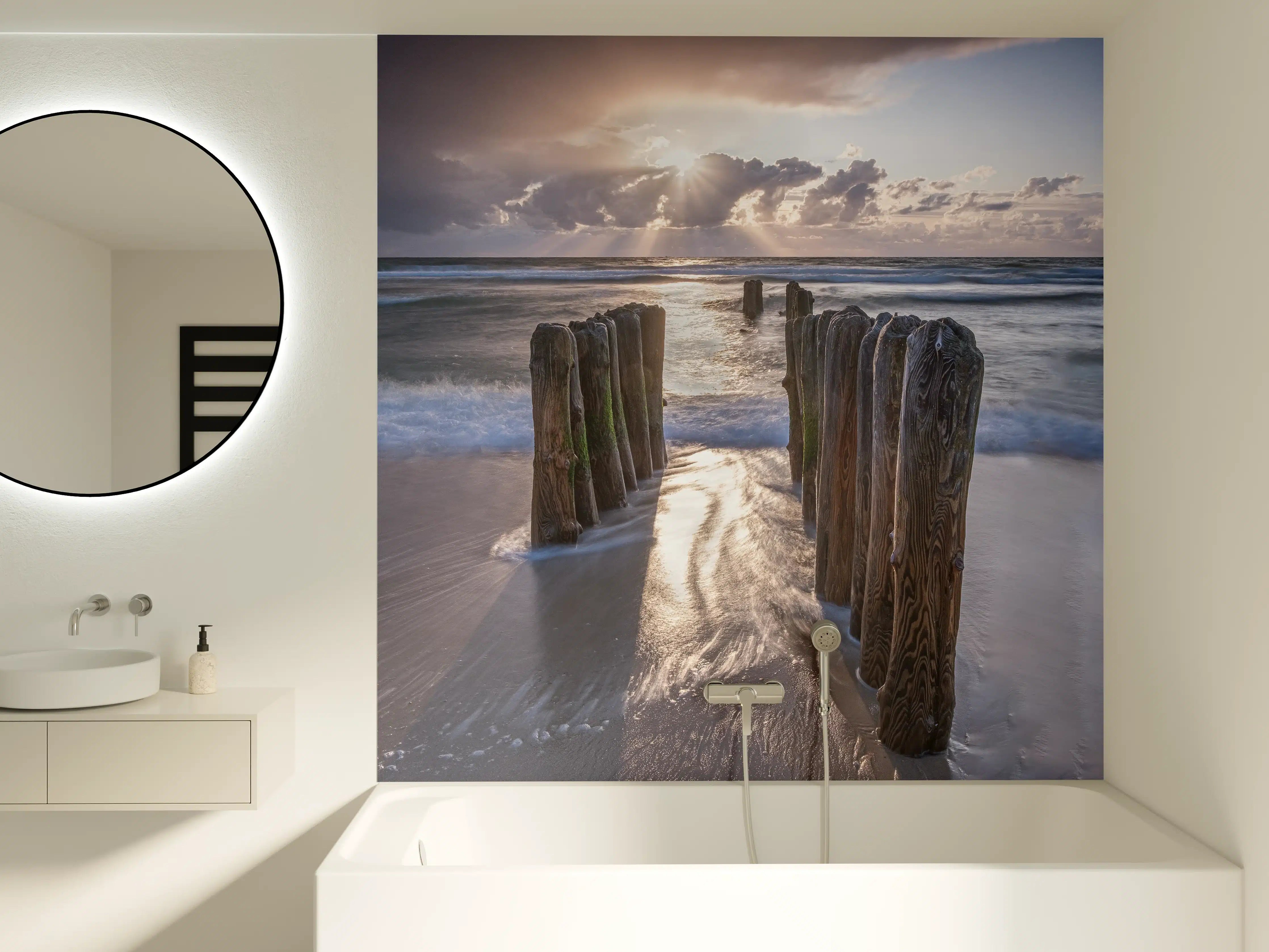 Badewannen-Rückwand - Wunderschöne Buhnen auf Sylt