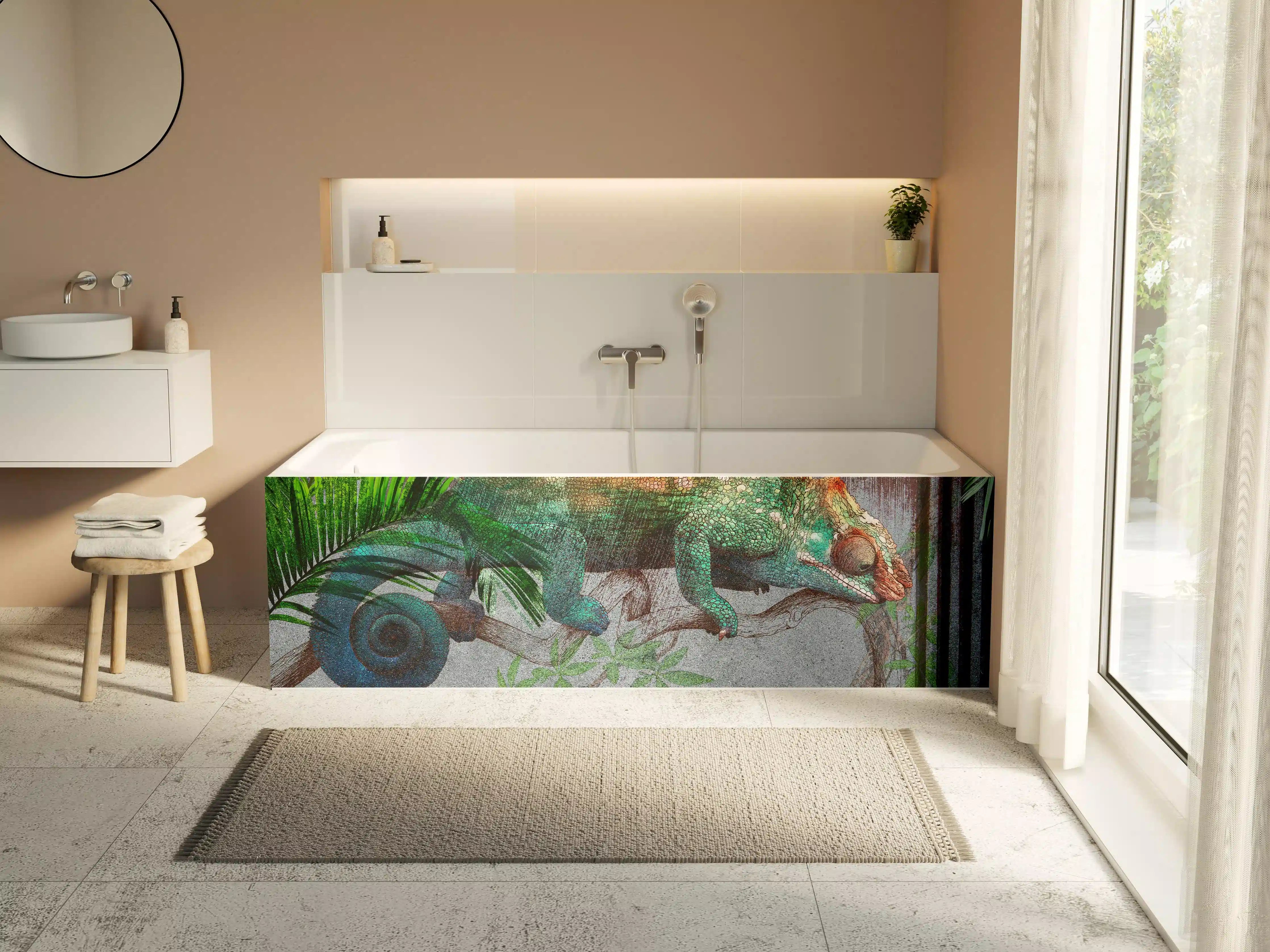 Badewannen-Rückwand - Wunderschöner Chamäleon  