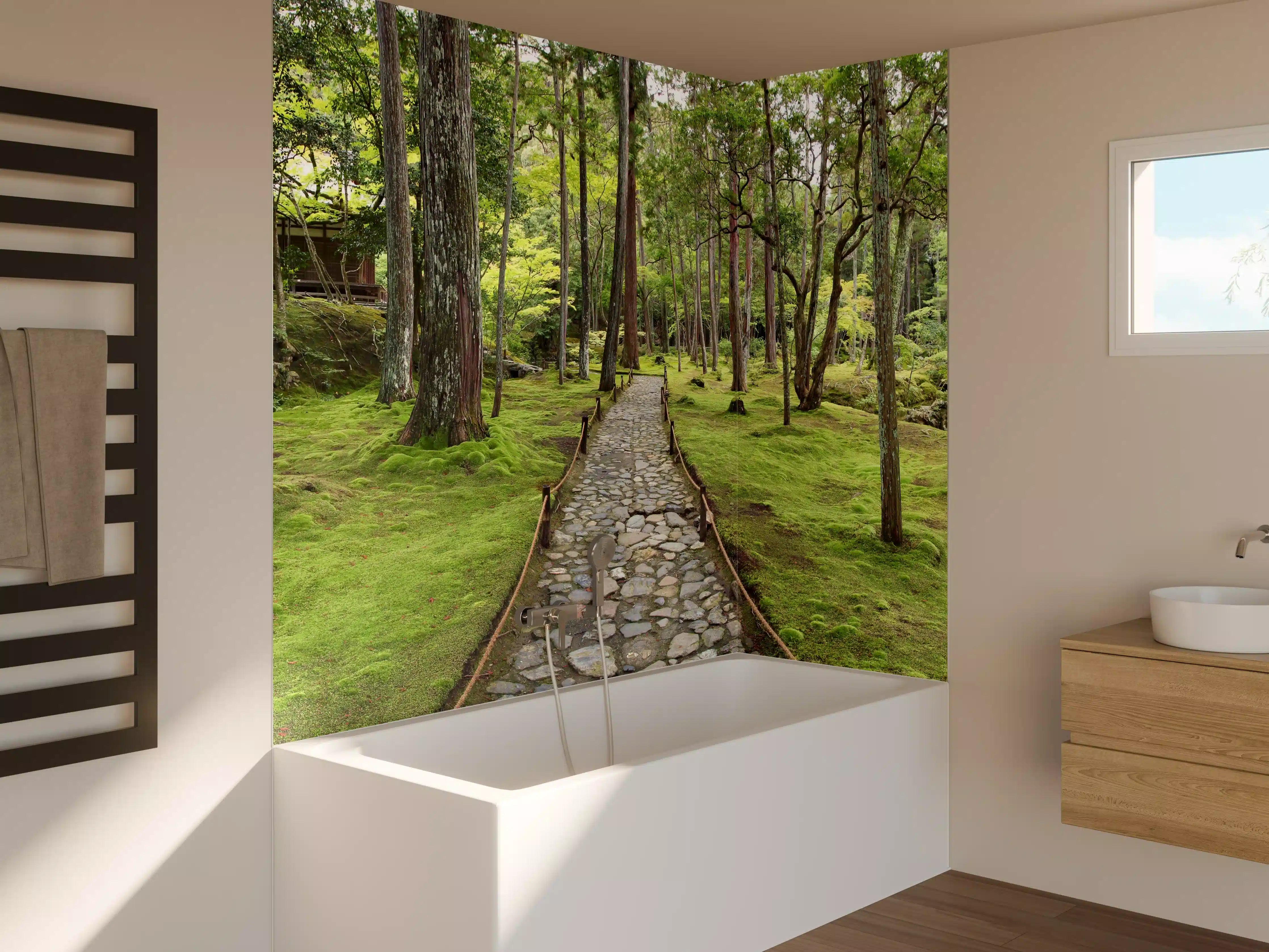 Badewannen-Rückwand - Wunderschöner Moosgarten in Kyoto