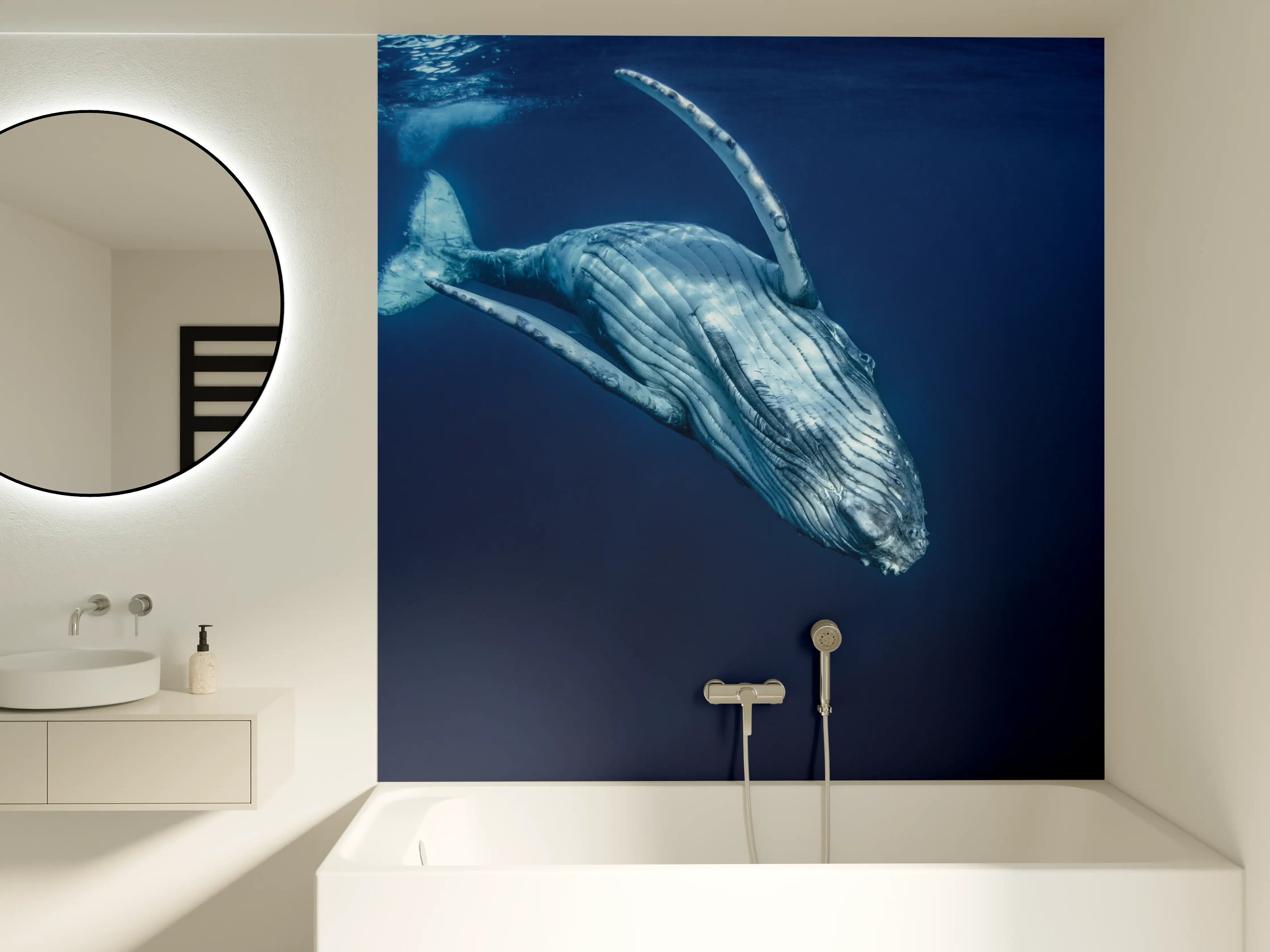 Badewannen-Rückwand - Wunderschönes Buckelwalbaby