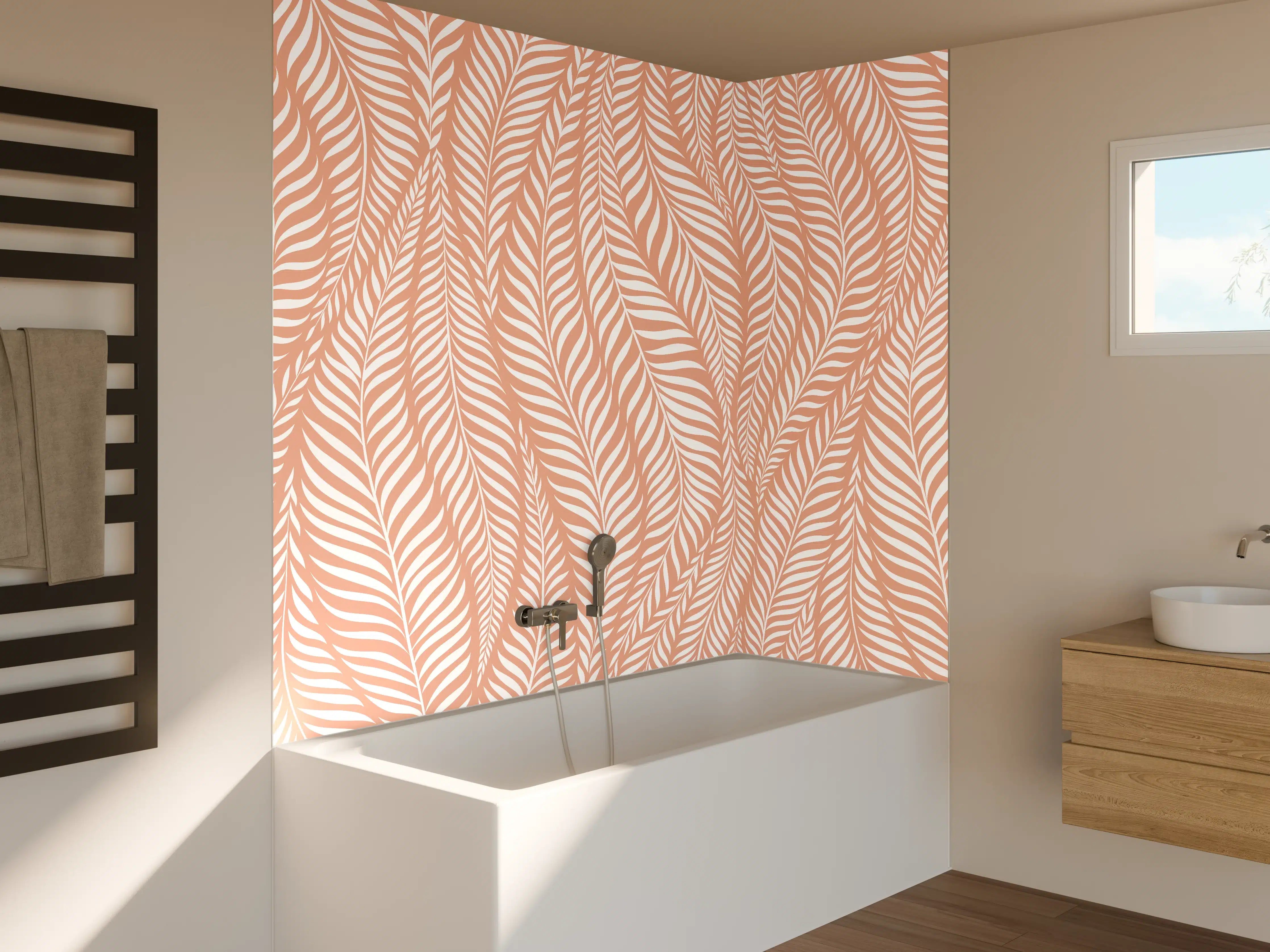 Badewannen-Rückwand - Zarter Mango-Peach-Kupfer-Hintergrund