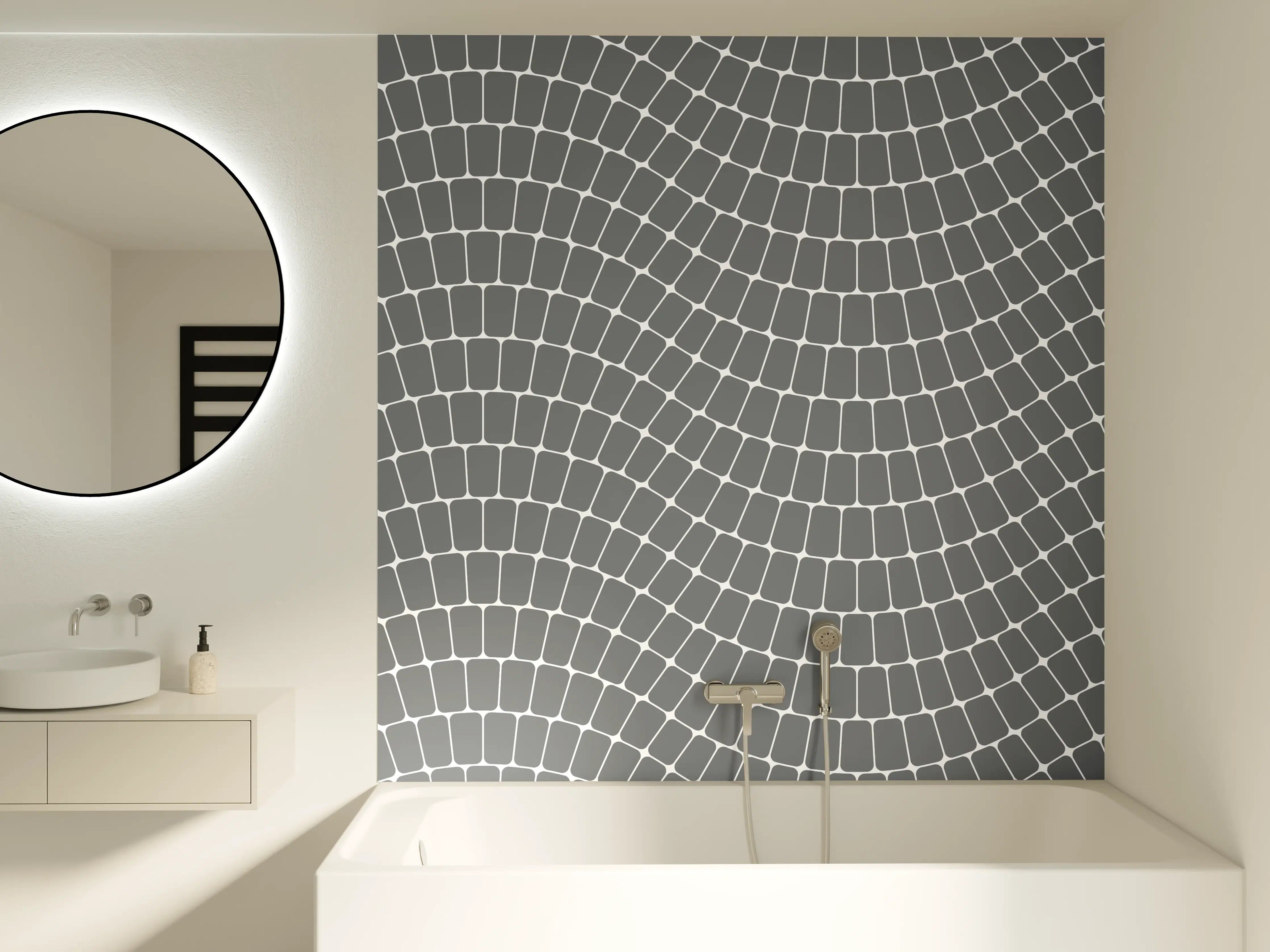 Badewannen-Rückwand - Zeitlose Grau-Wandkunst