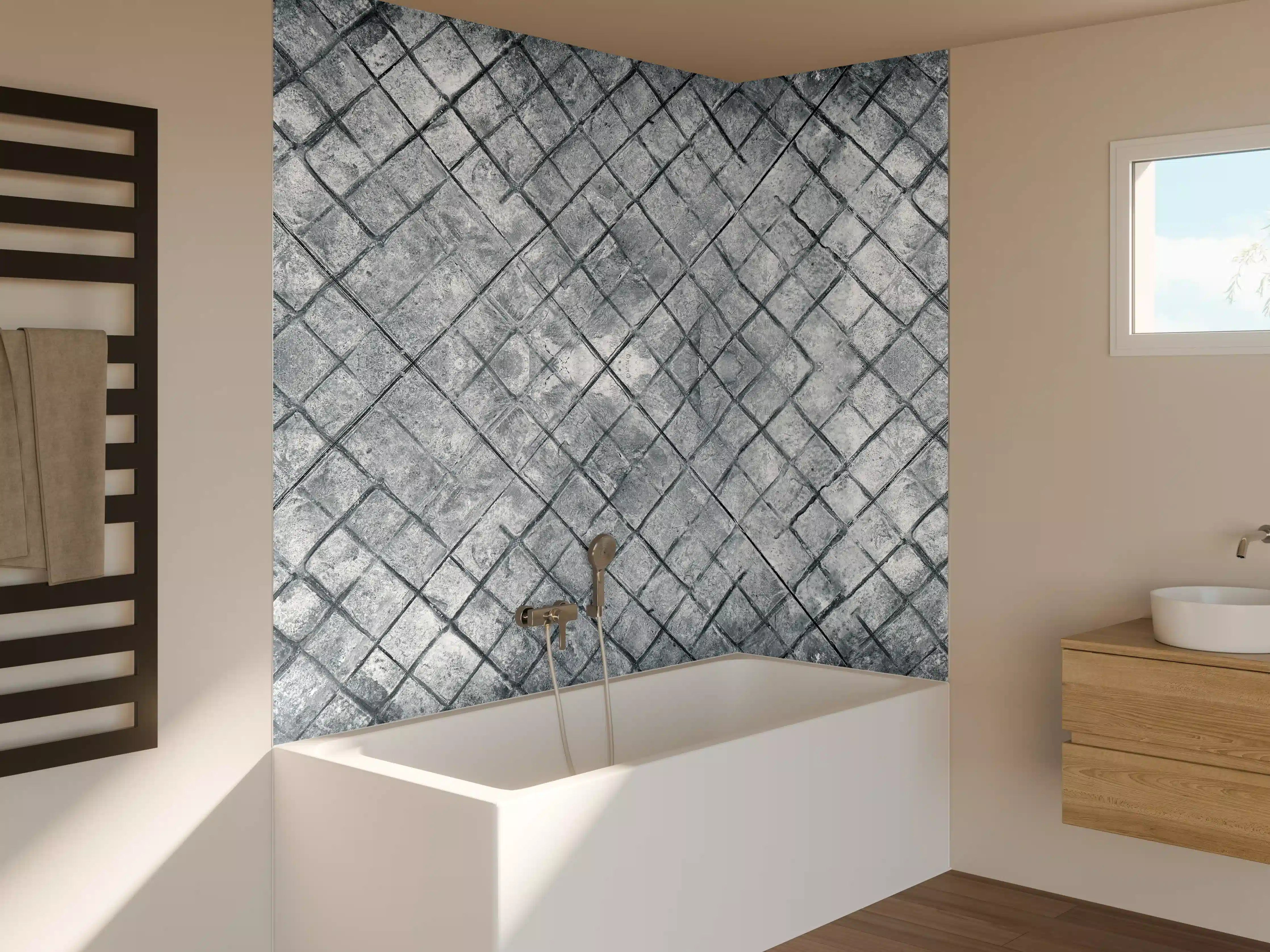 Badewannen-Rückwand - Zement oberflächen Textur von Beton