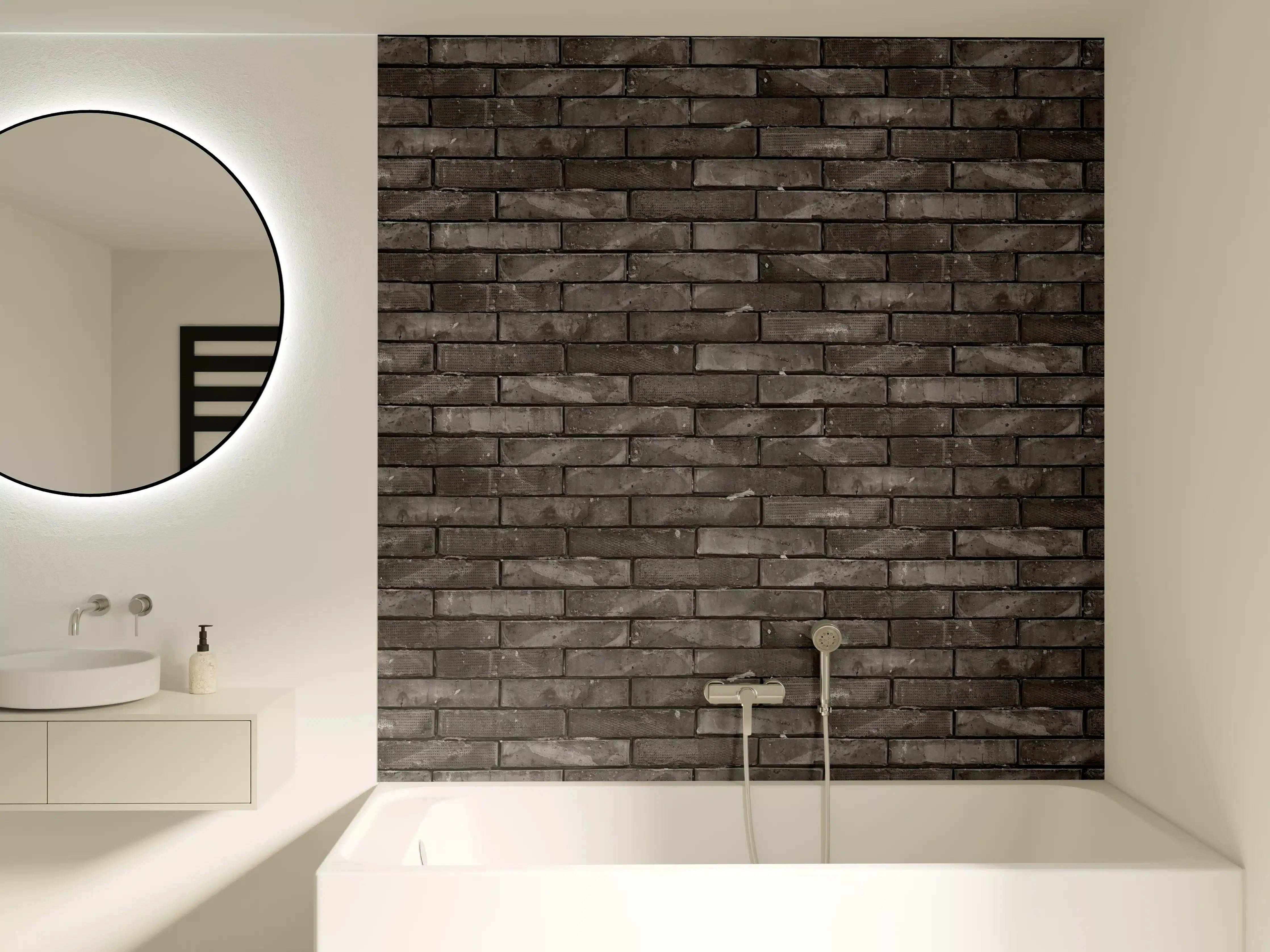 Badewannen-Rückwand - Ziegelmauer im Grunge-Stil