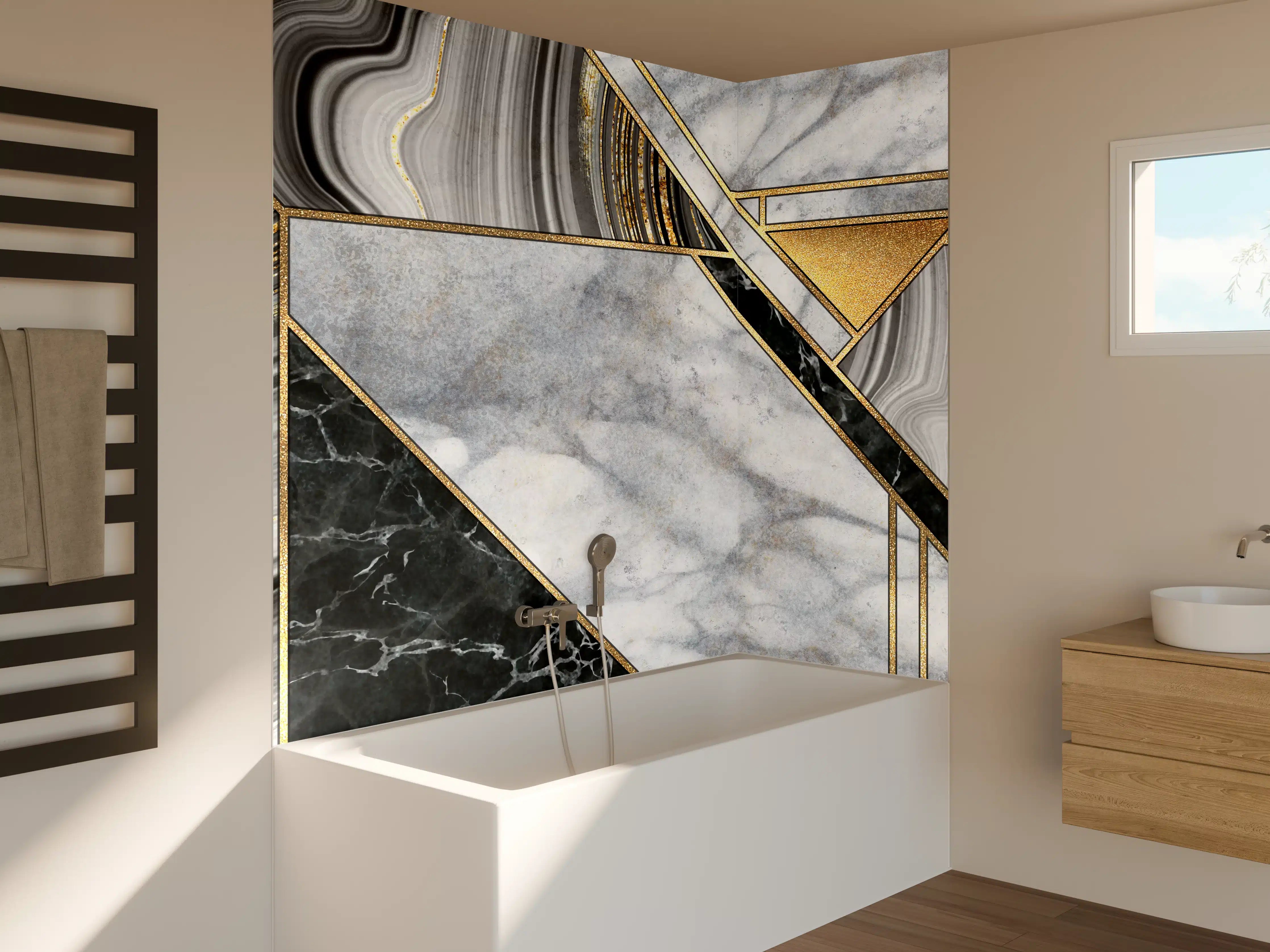 Badewannen-Rückwand - abstrakter Art Deco Hintergrund