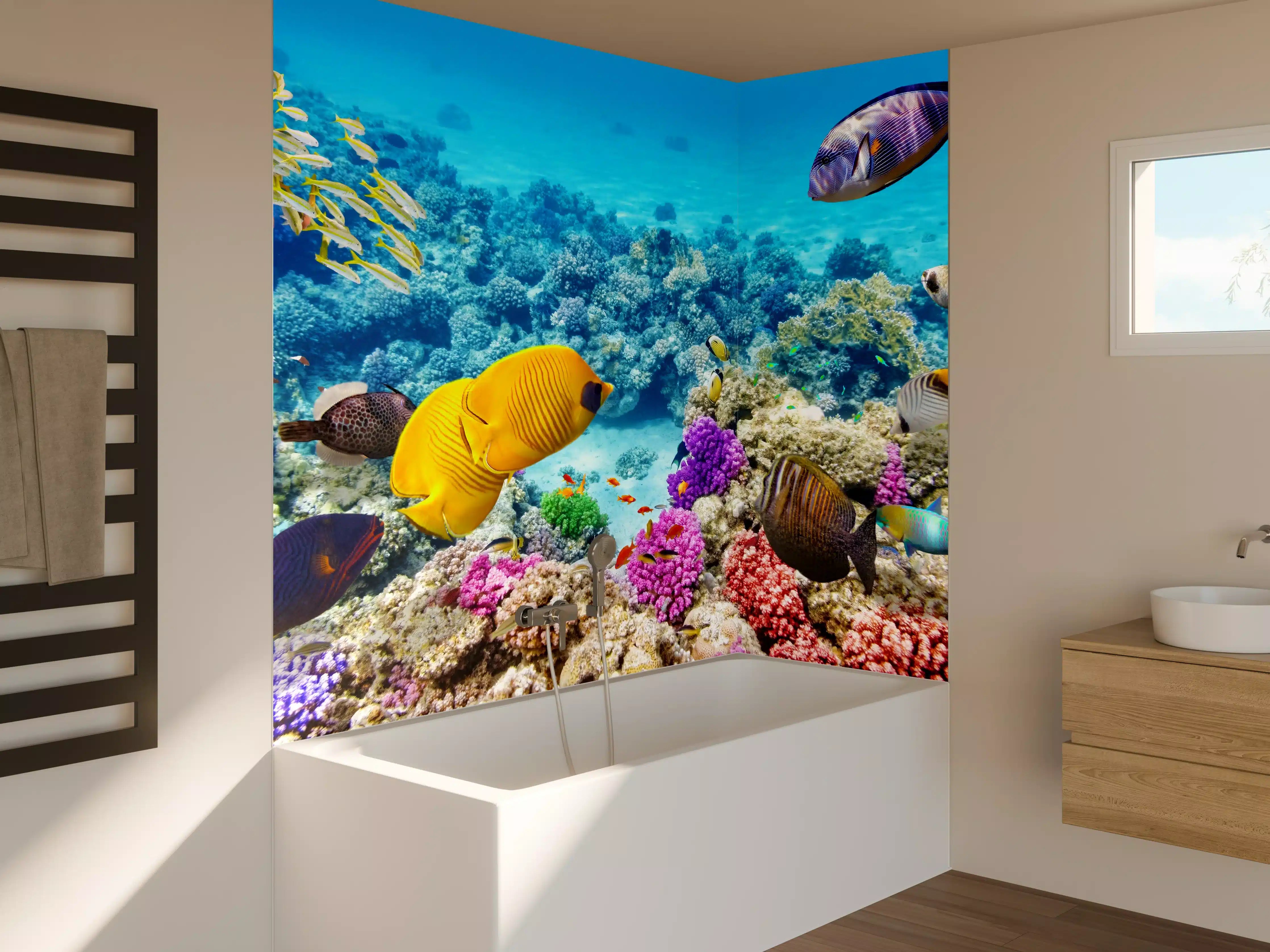 Badewannen-Rückwand - bunte Unterwasserwelt in Australien