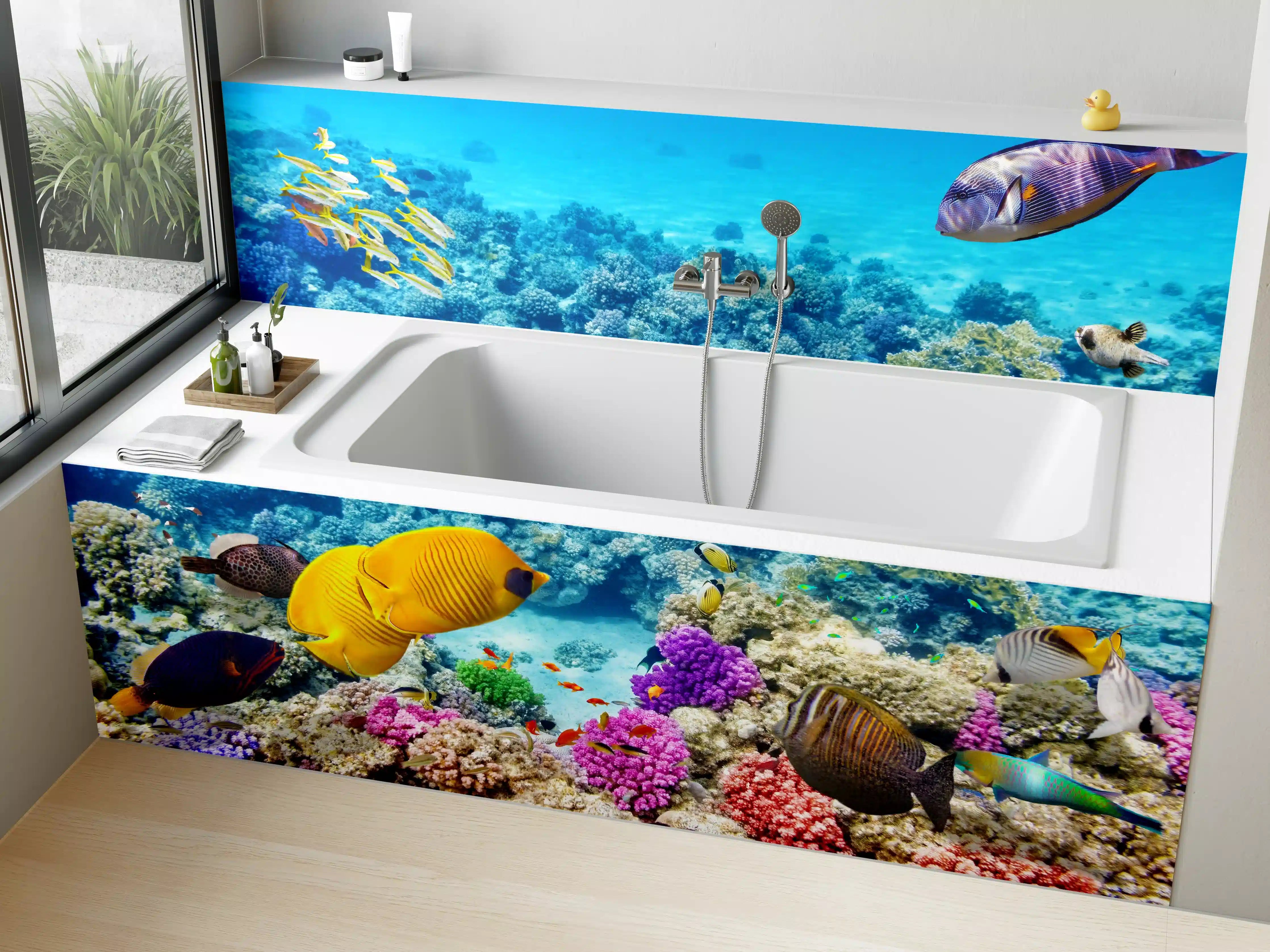 Badewannen-Rückwand - bunte Unterwasserwelt in Australien