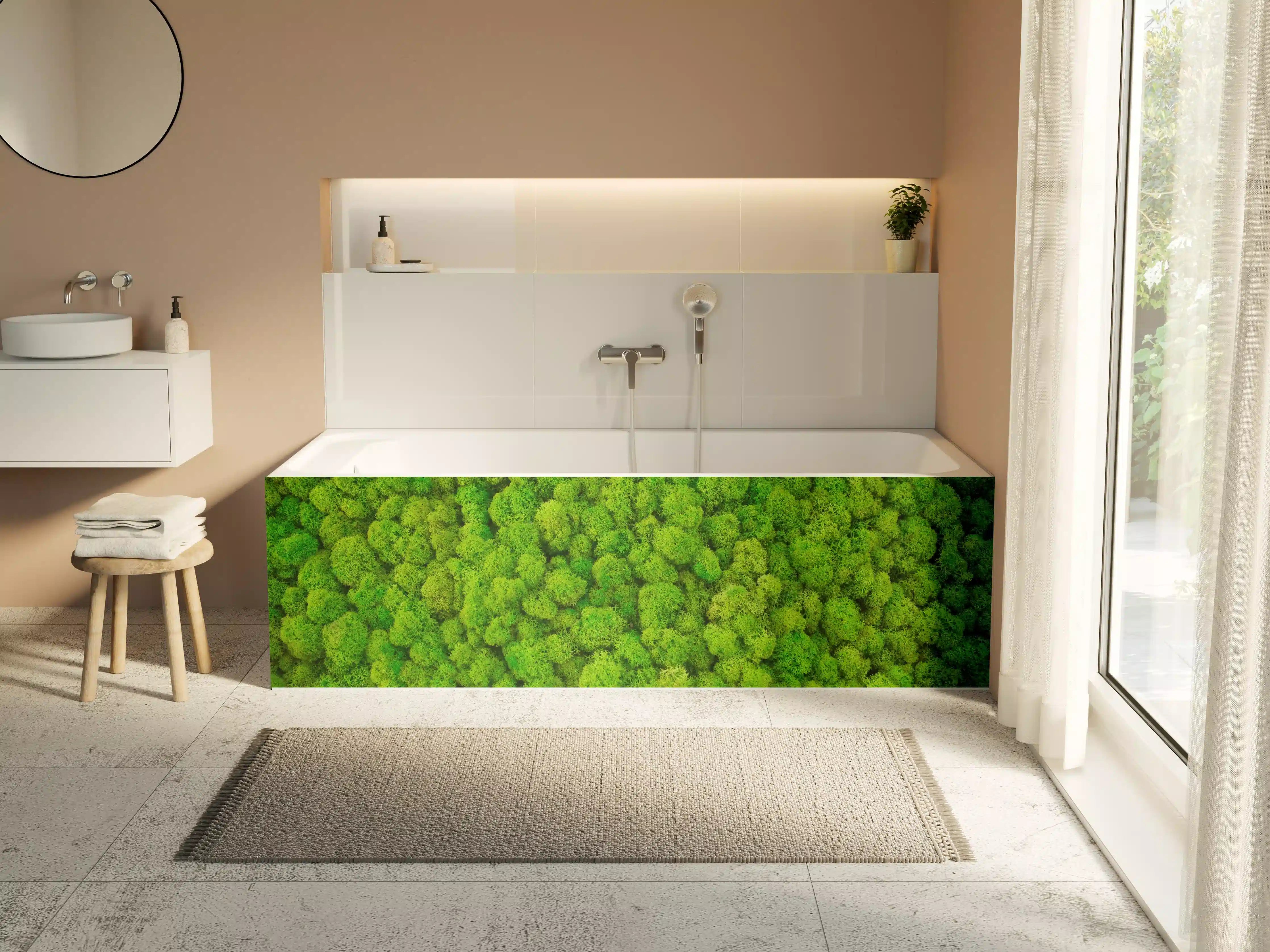 Badewannen-Rückwand - dekoratives Moos Design