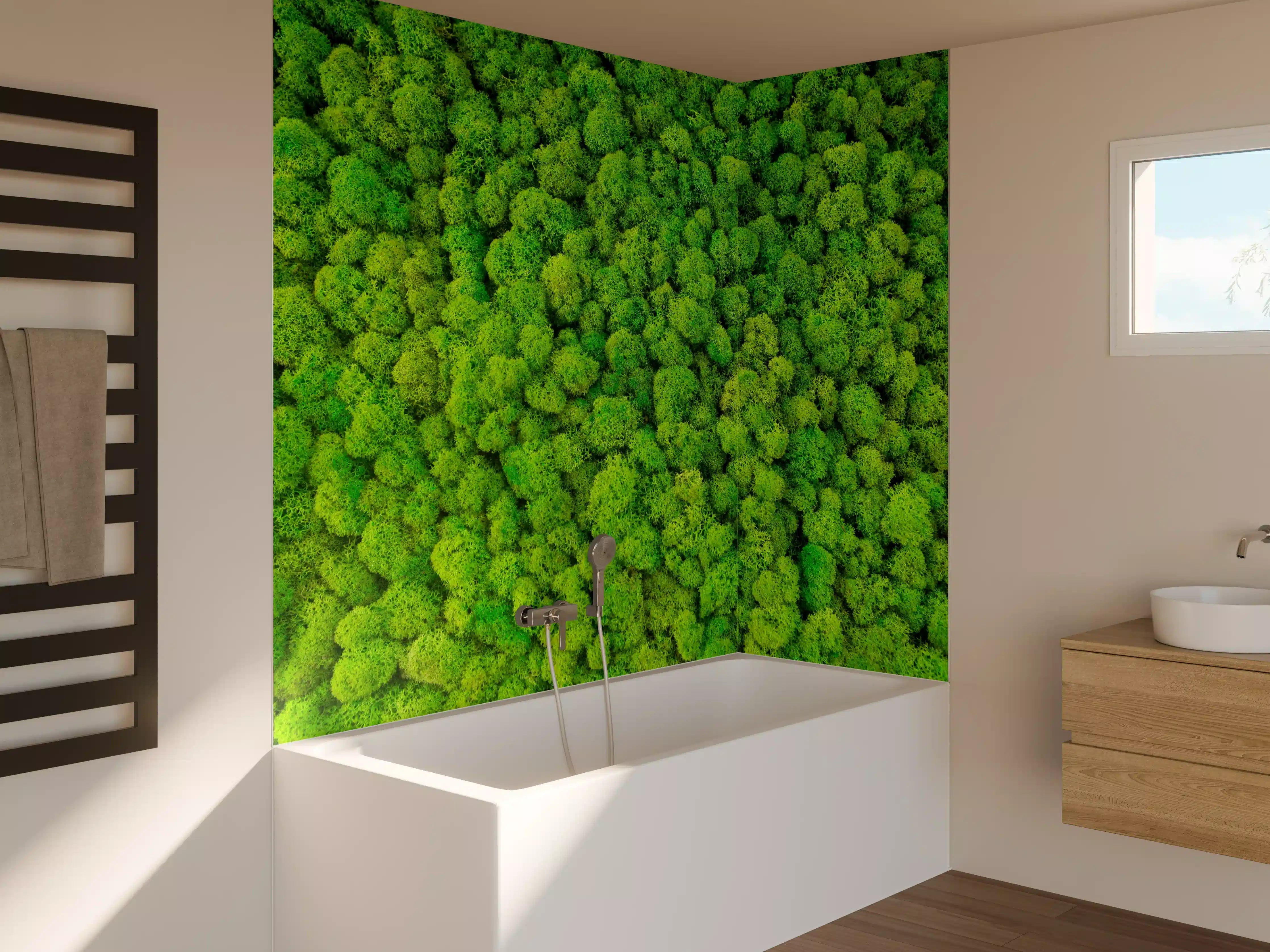 Badewannen-Rückwand - dekoratives Moos Design