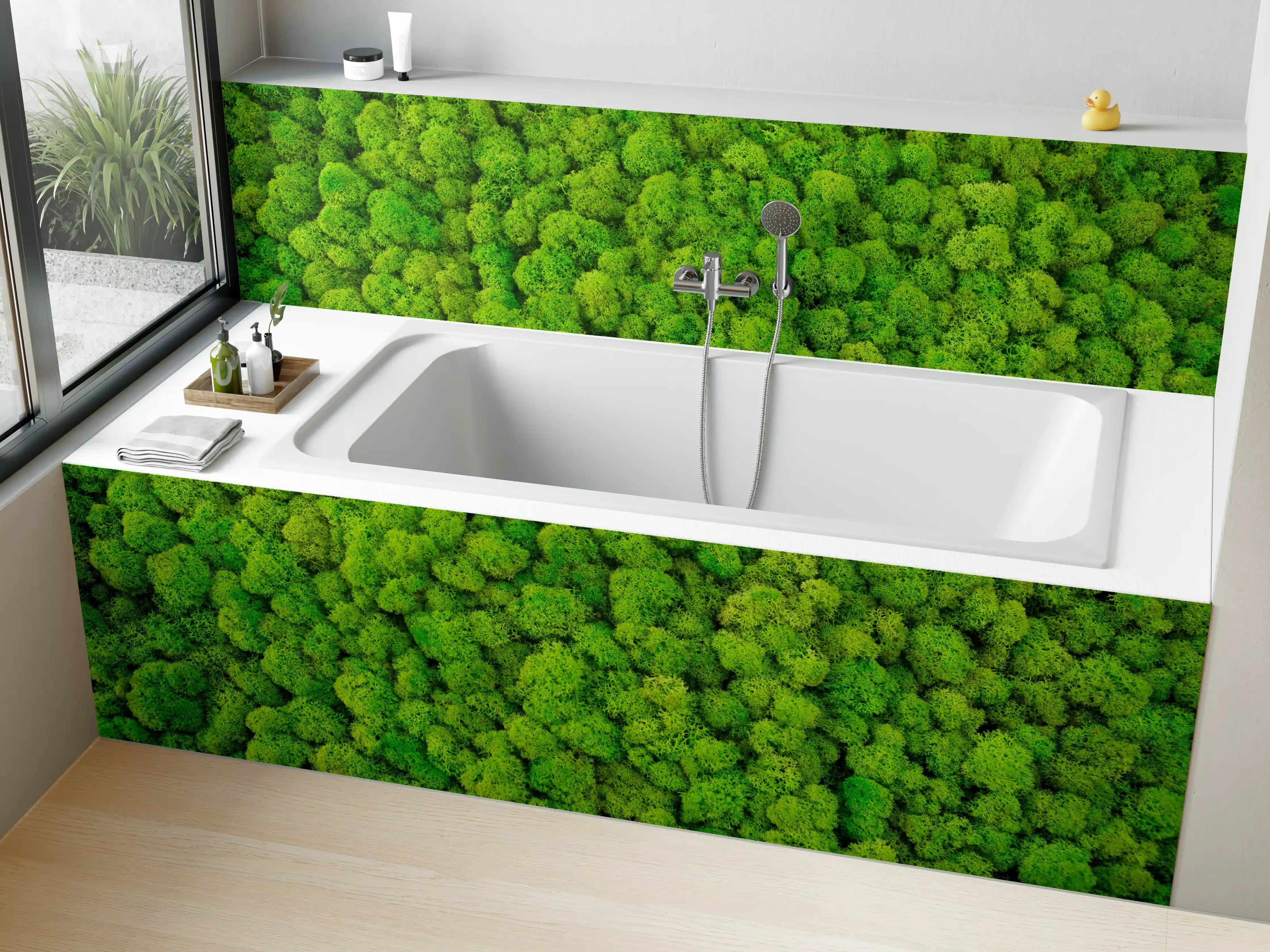 Badewannen-Rückwand - dekoratives Moos Design