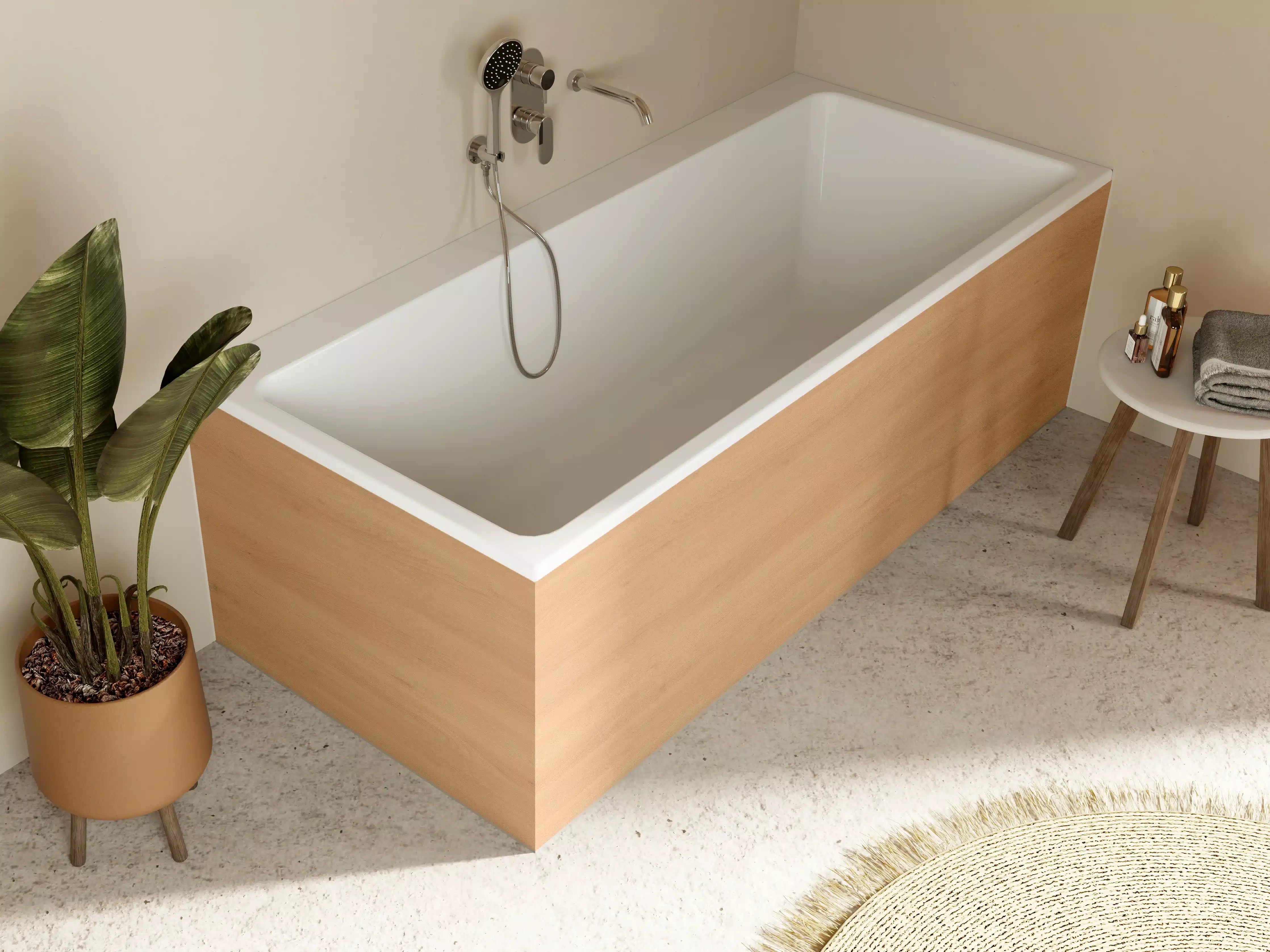 Badewannen-Rückwand - harmonisches Natur Holz 