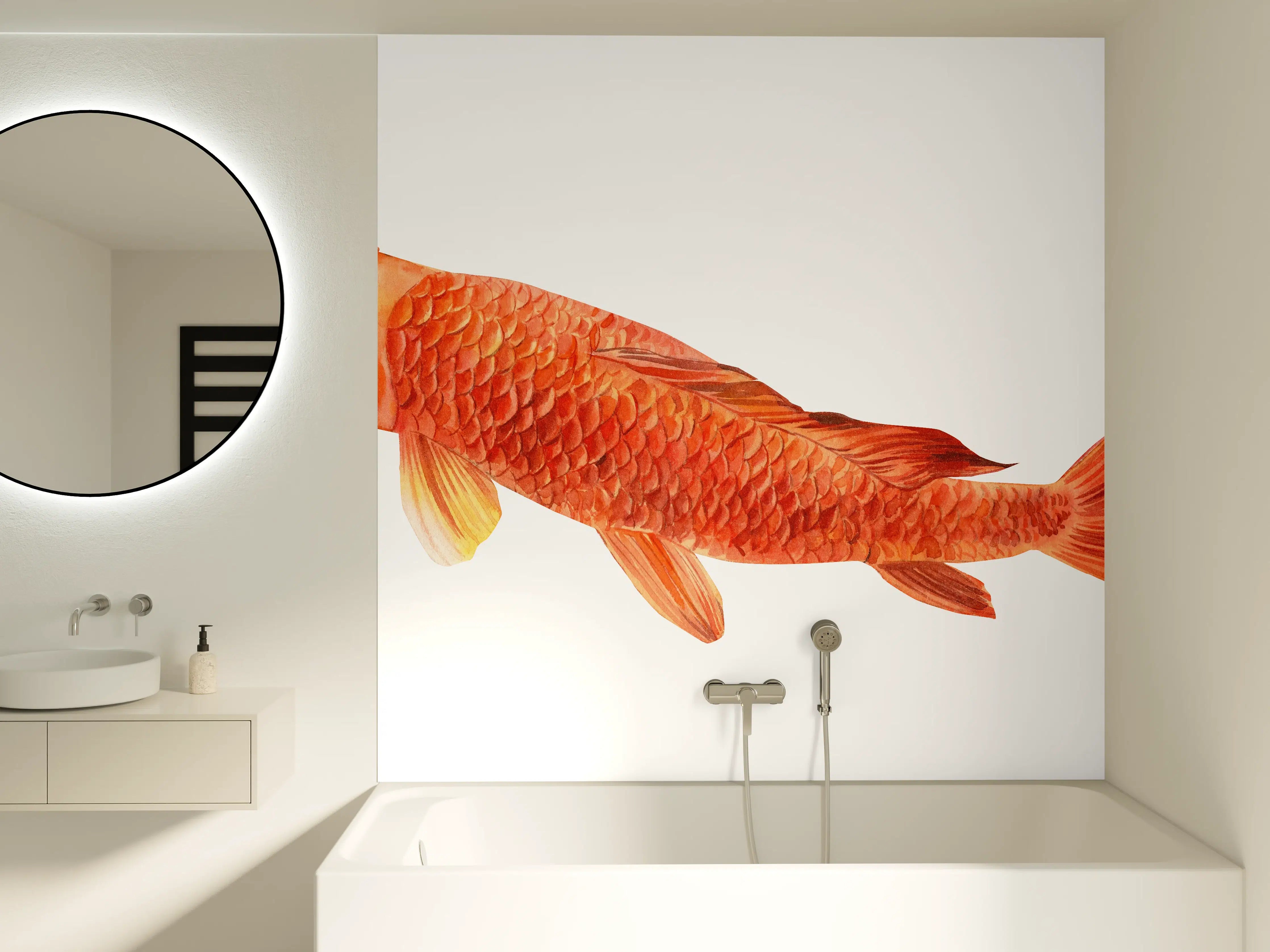Badewannen-Rückwand - orangefarbener Koi