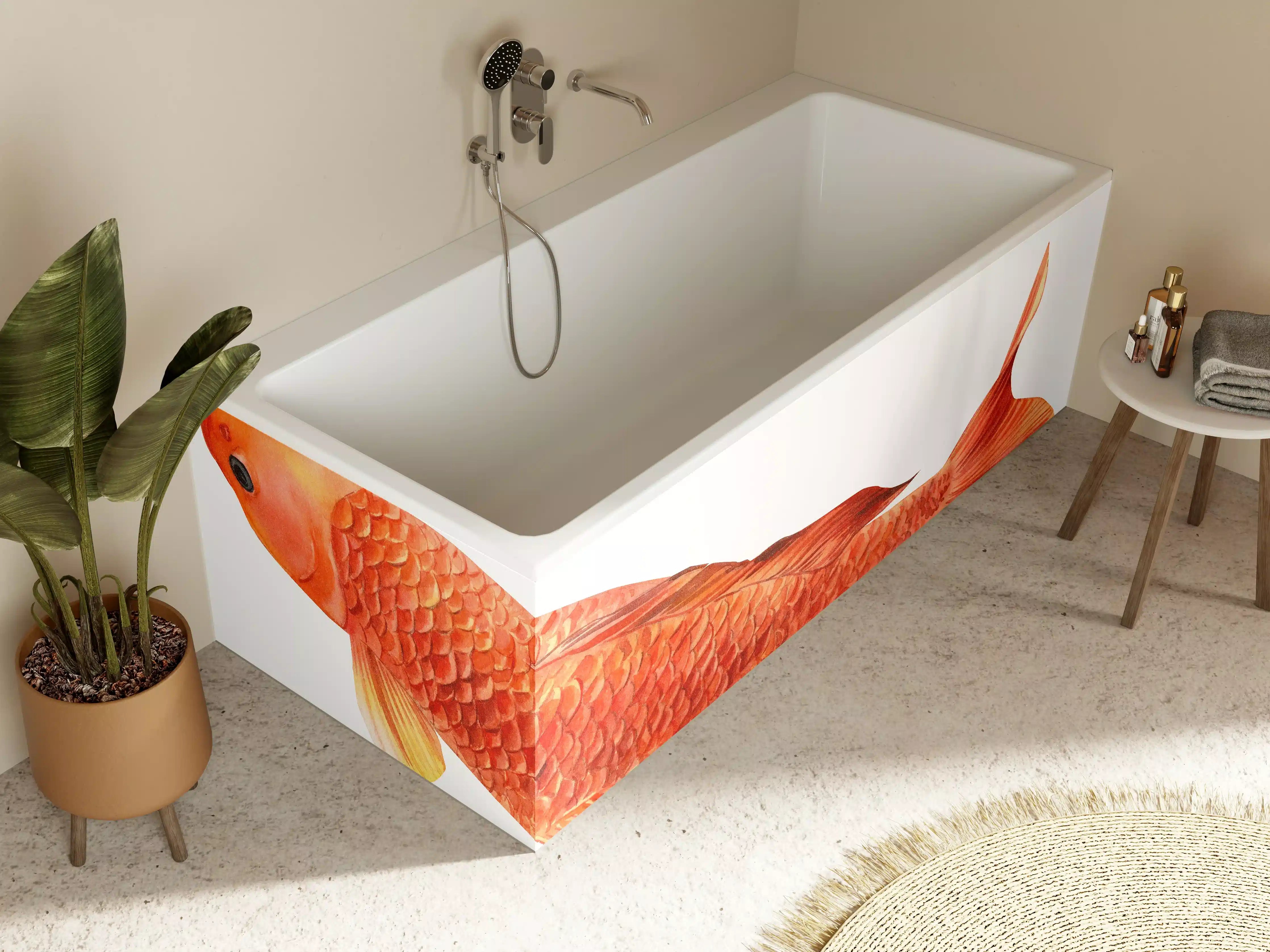 Badewannen-Rückwand - orangefarbener Koi