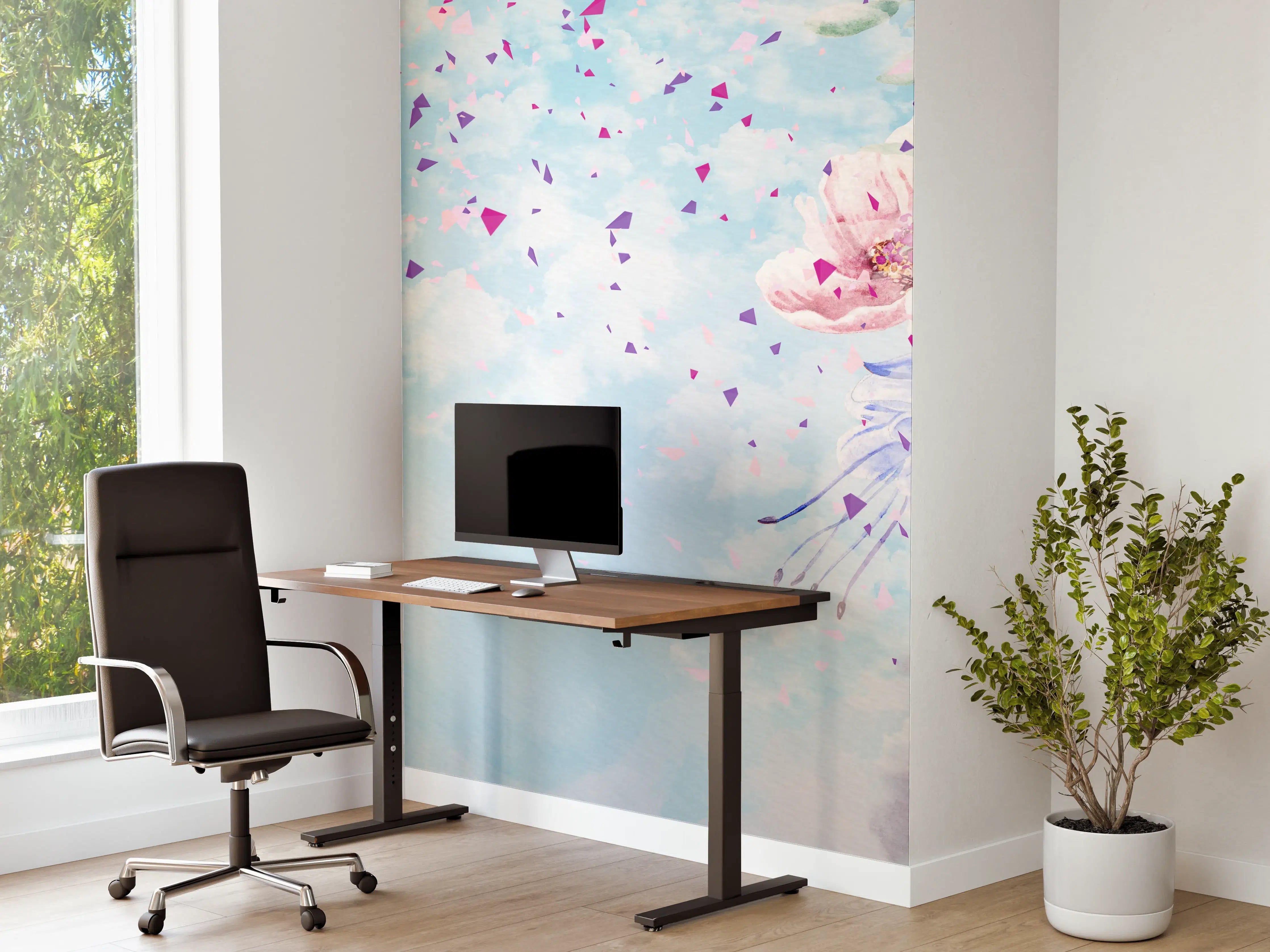Büro Wandgestaltung -  Abstraktes frühlings Aquarell einer Frau