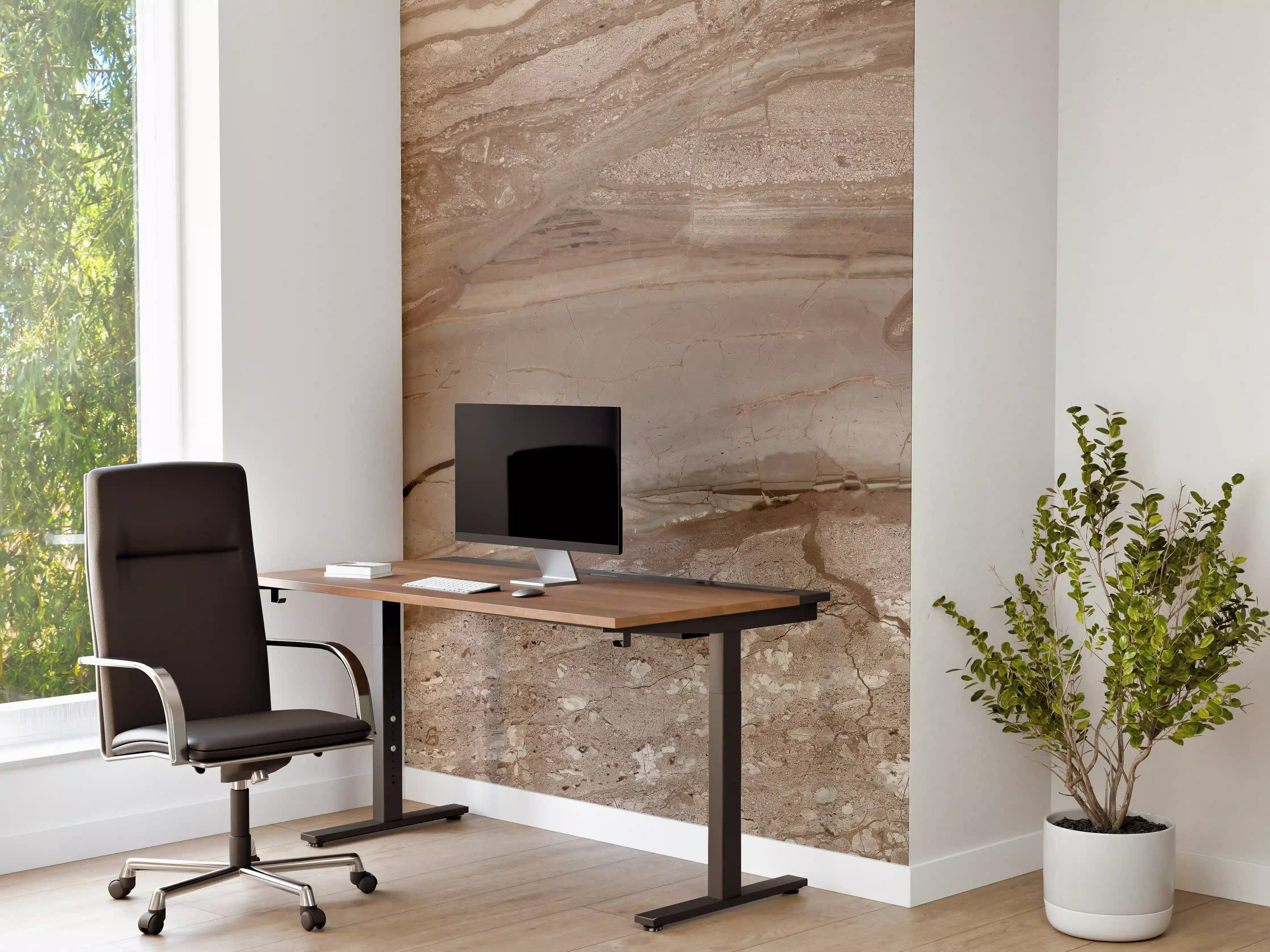 Büro Wandgestaltung -  Dunkler Diana royal Marmor
