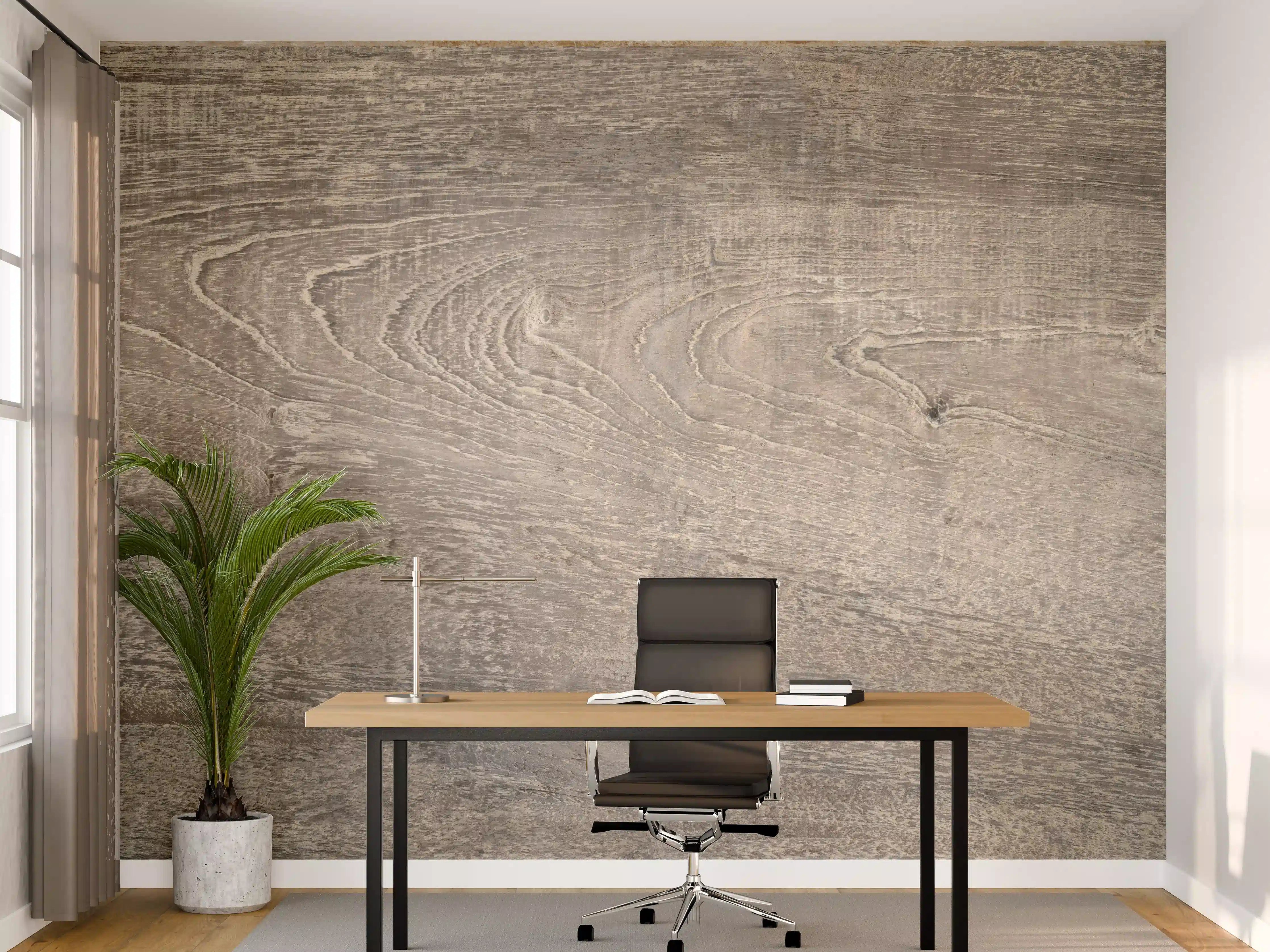 Büro Wandgestaltung -  Lange Grau-Bräunliche Holzplatte