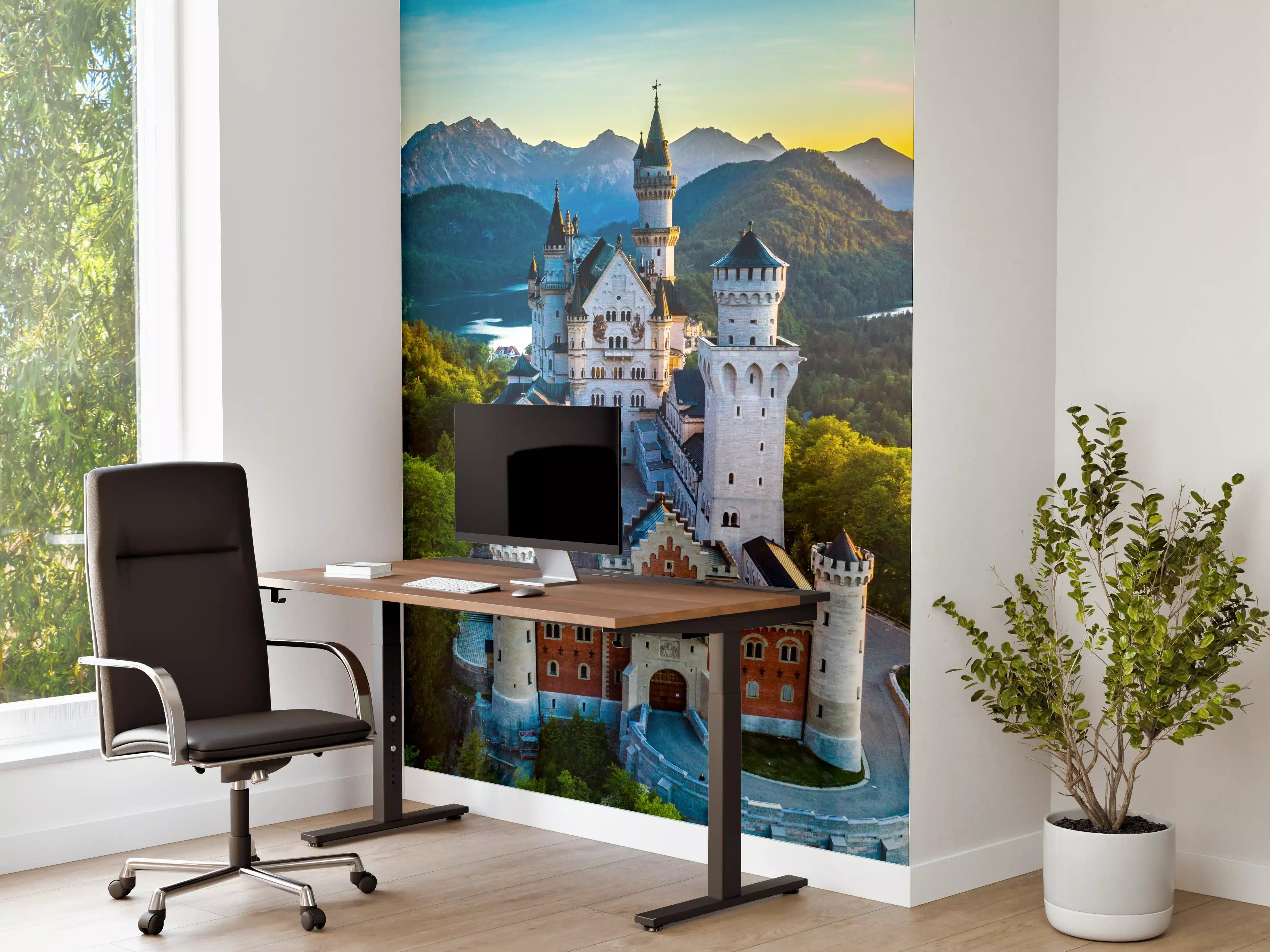 Büro Wandgestaltung -  glanzvolles Märchenschloss Neuschwanstein