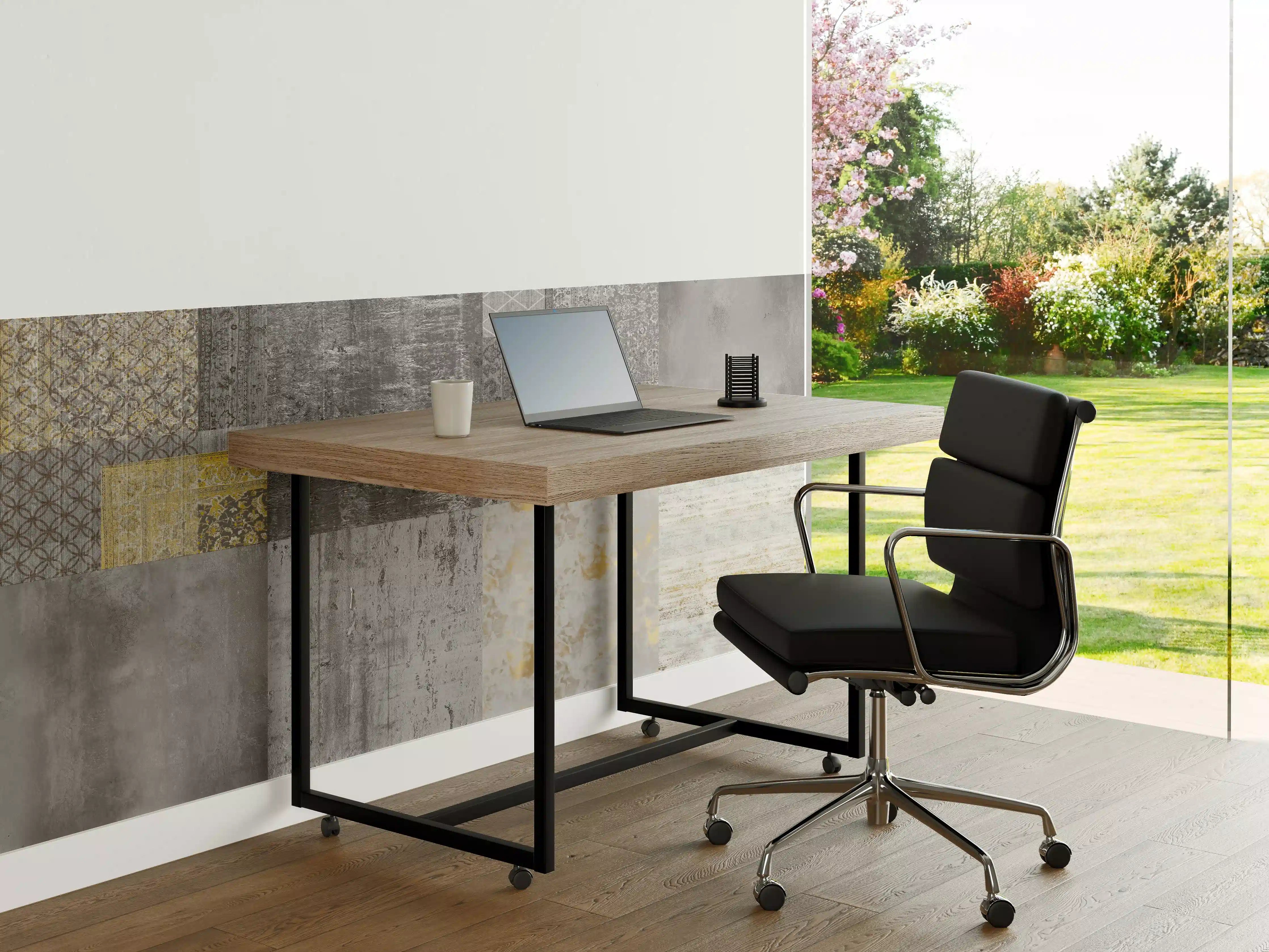 Büro Wandgestaltung -  gräulich gelbes Patchwork