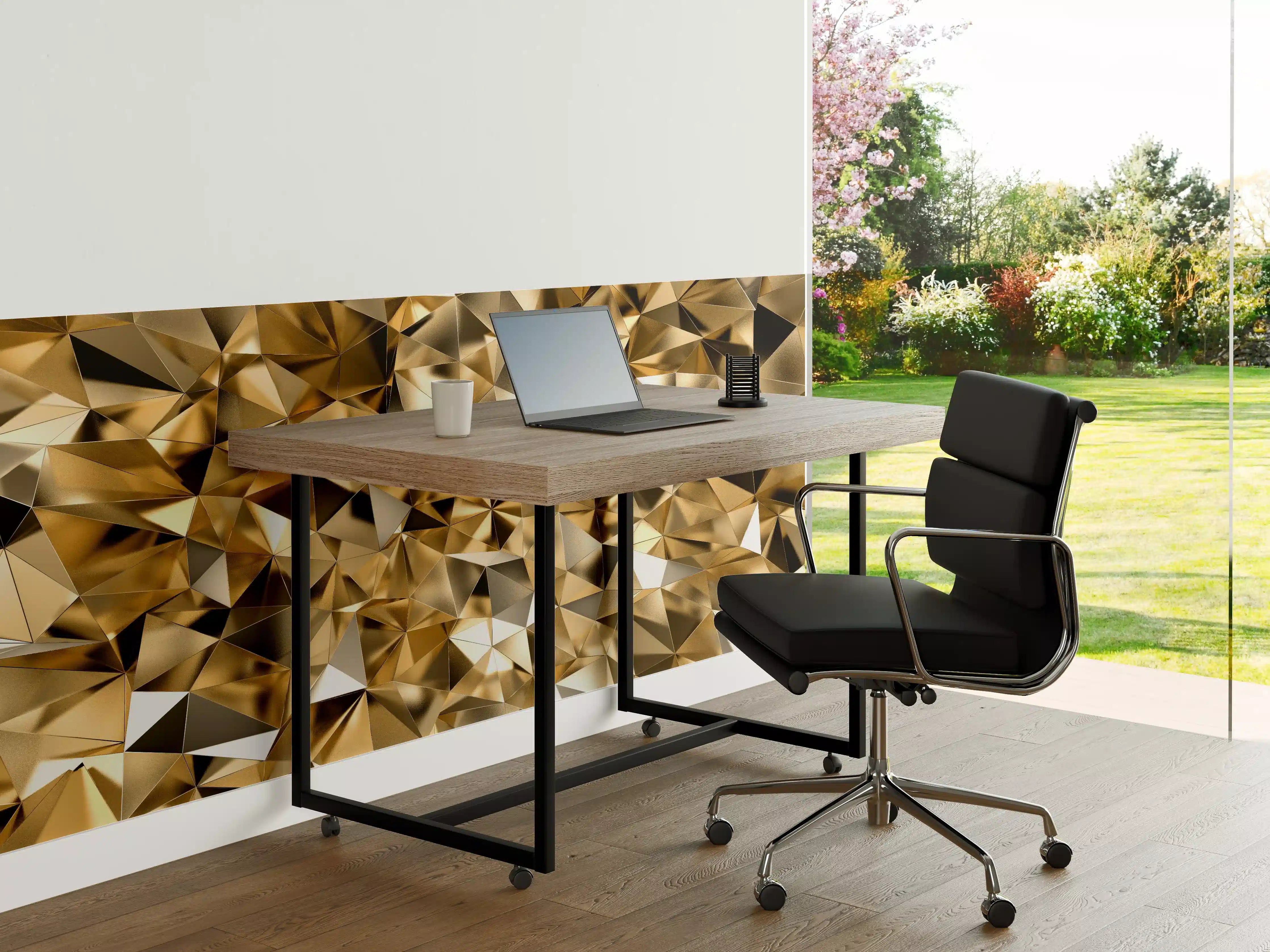 Büro Wandgestaltung - 3D Goldenes Kristall Design
