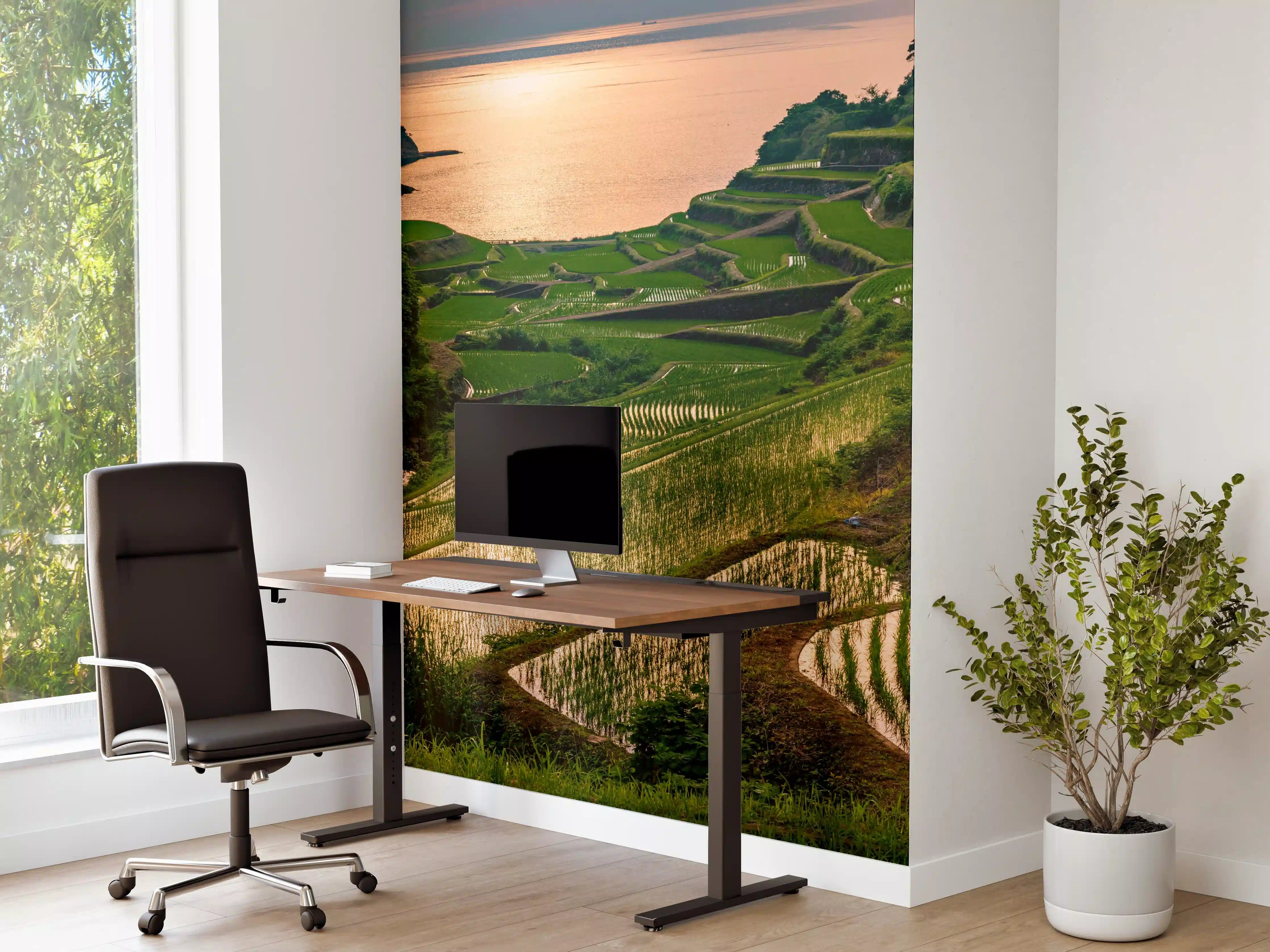 Büro Wandgestaltung - Abendlicher Blick japanische Berglandschaft