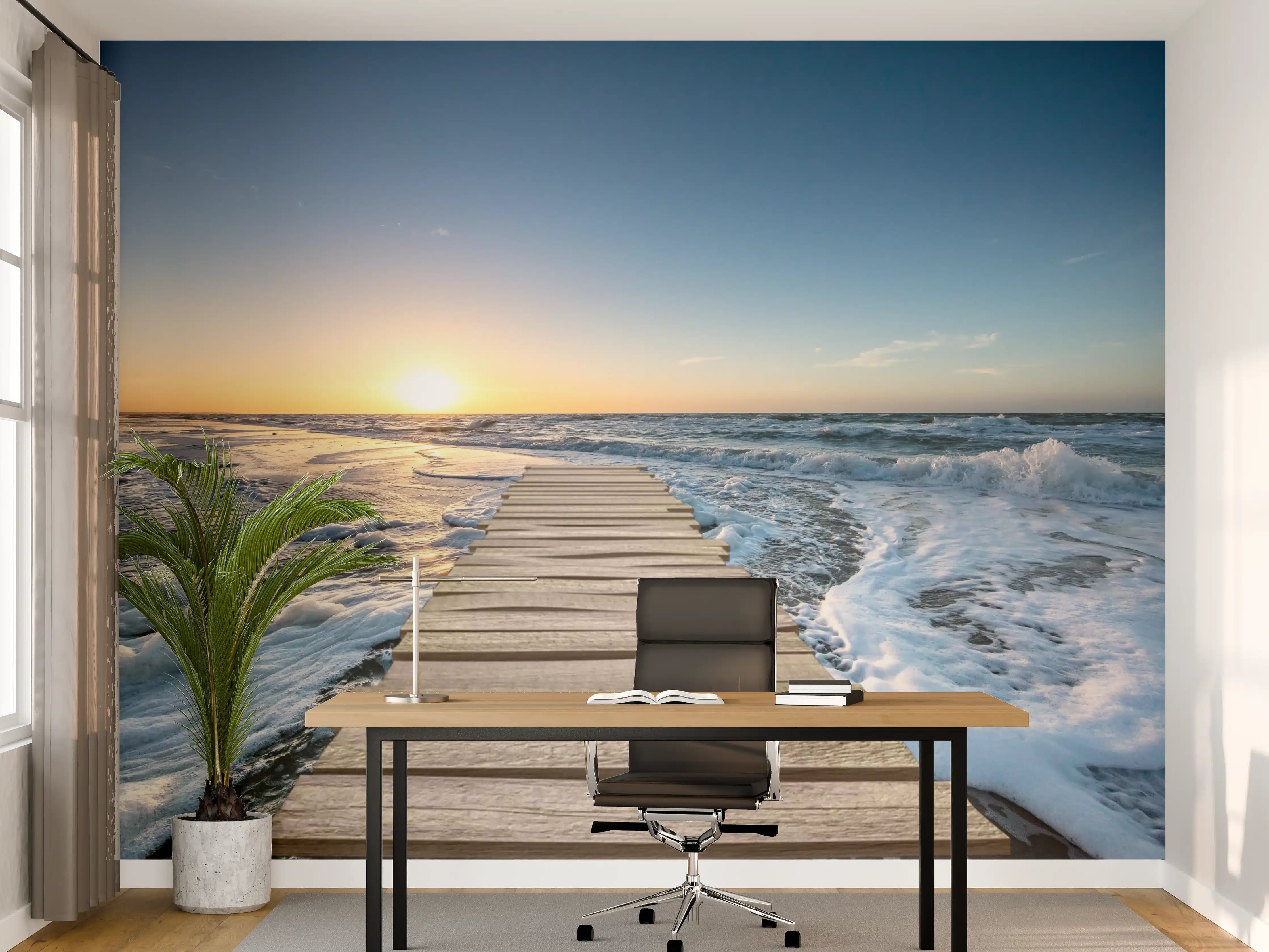 Büro Wandgestaltung - Abendlicht am Wasserpfad