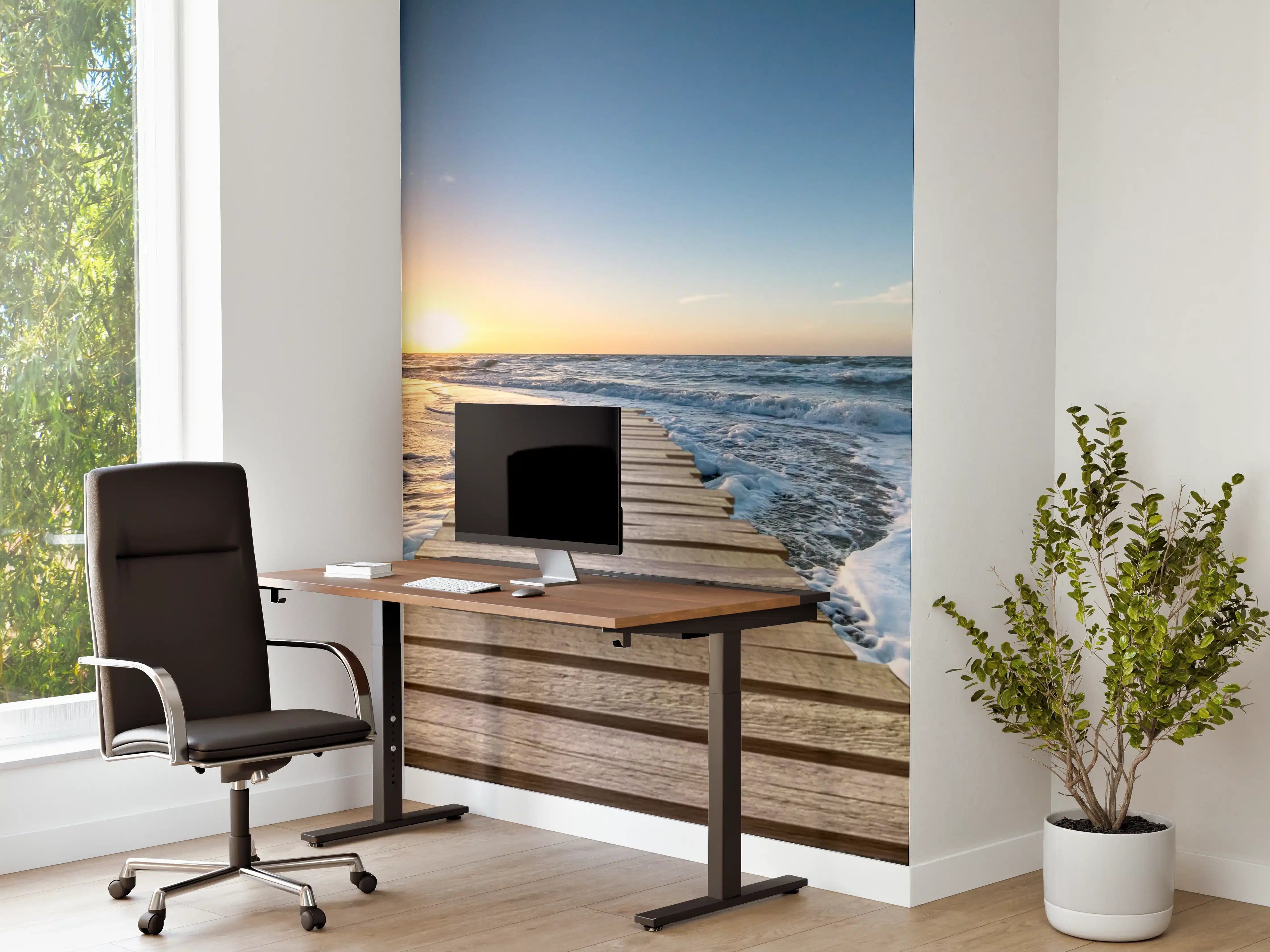 Büro Wandgestaltung - Abendlicht am Wasserpfad
