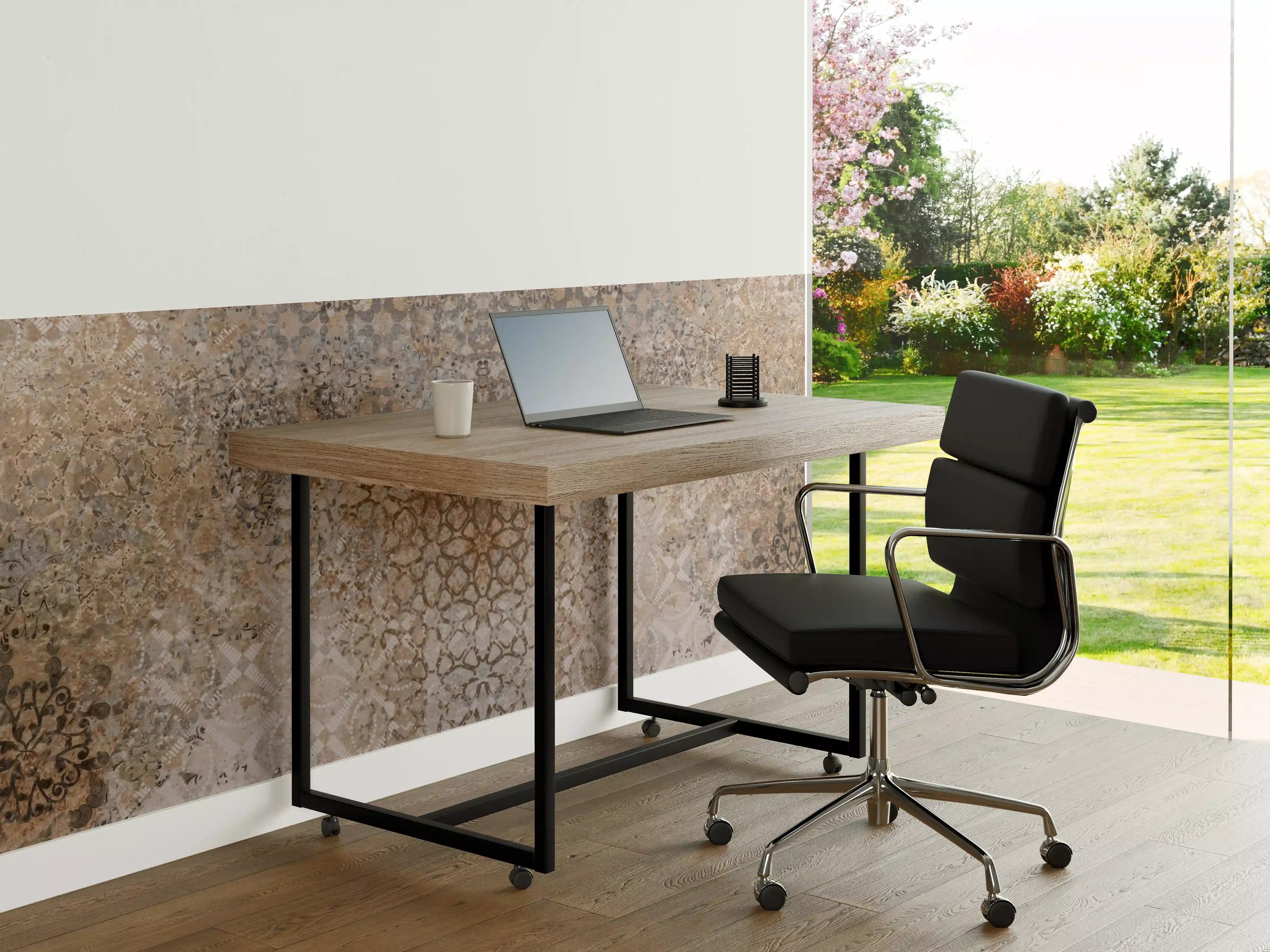 Büro Wandgestaltung - Abgenutzte bräunliche Vintage Tapete