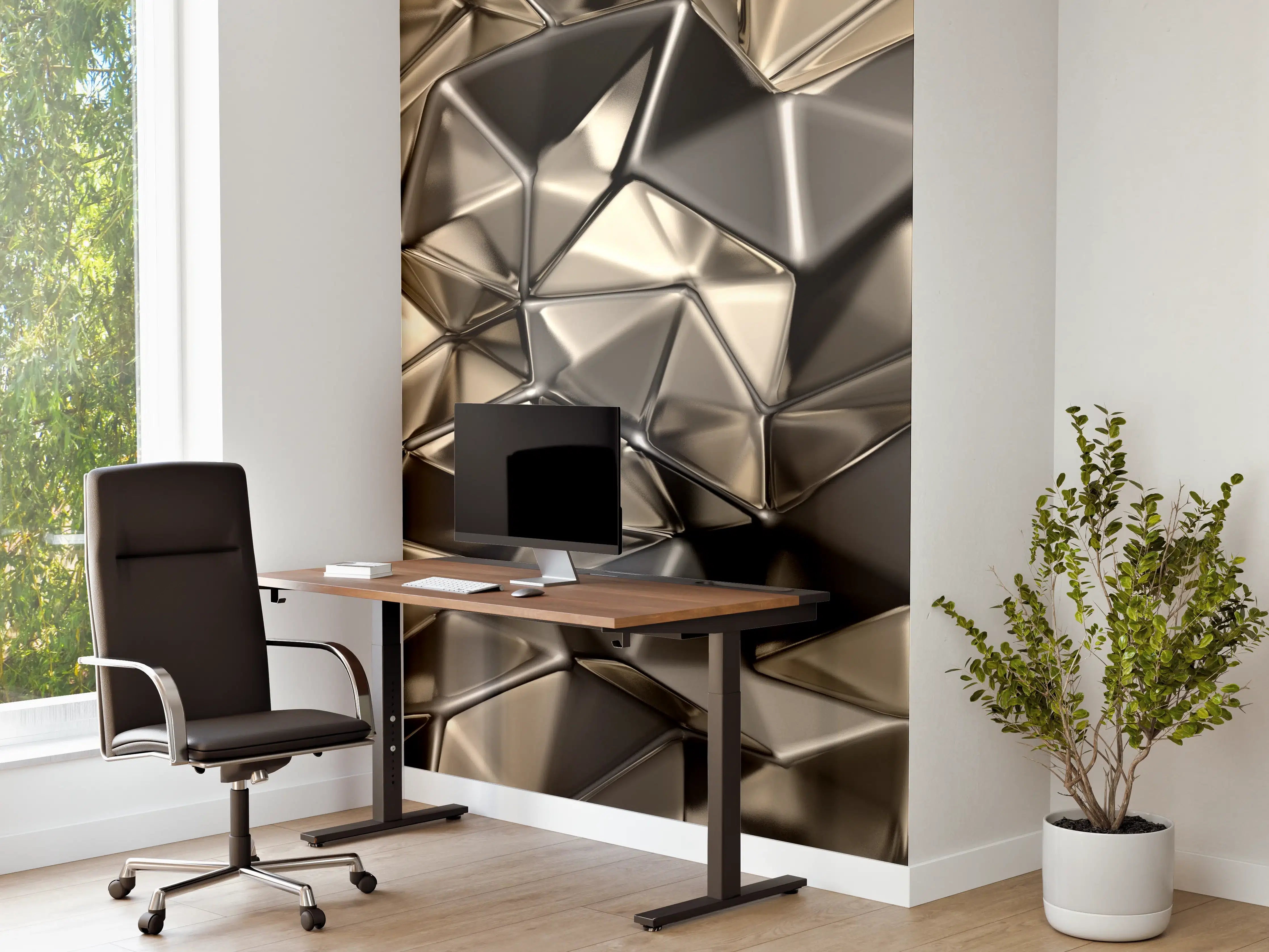 Büro Wandgestaltung - Abstract Metallic Triangle Pattern