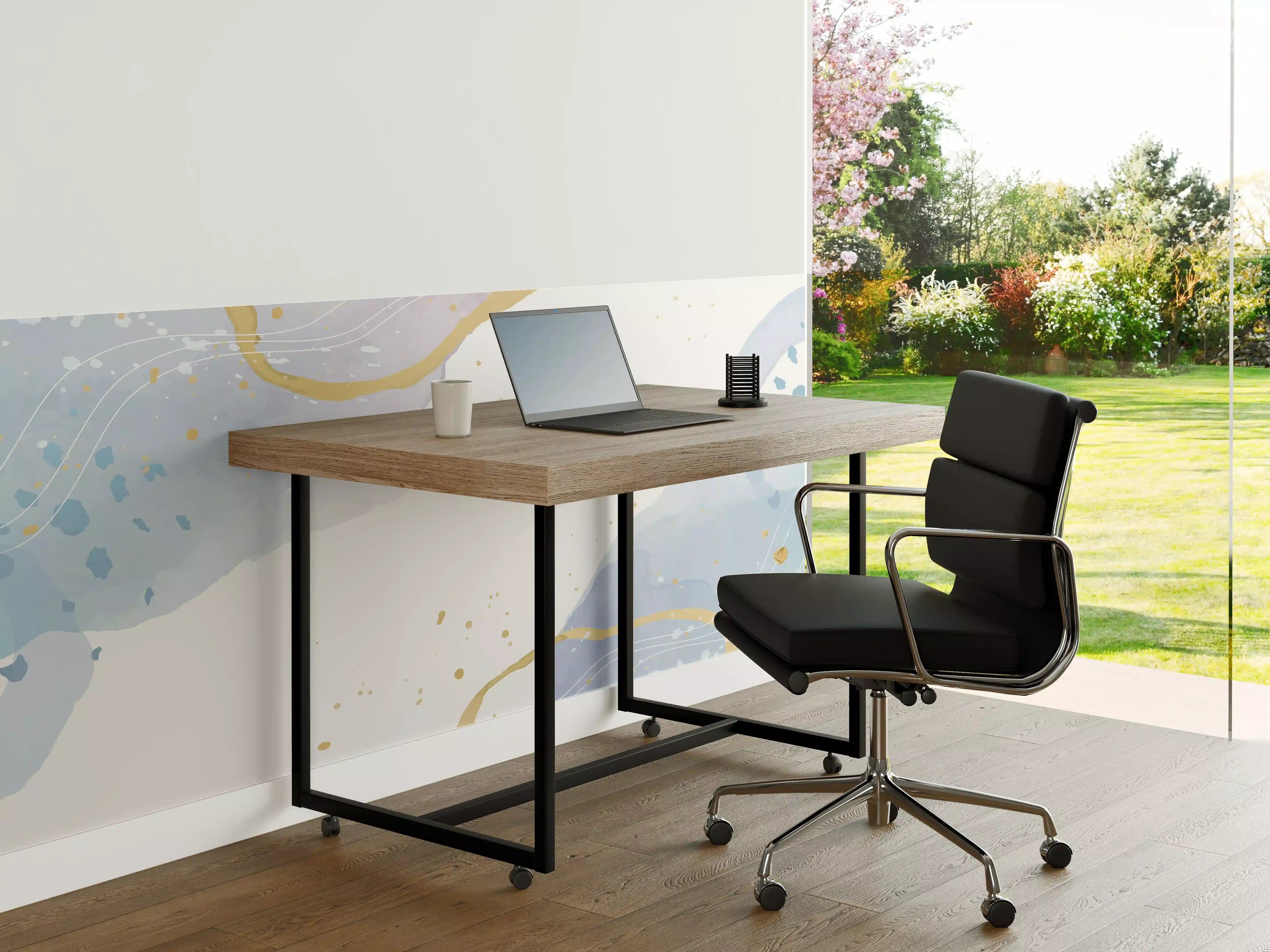 Büro Wandgestaltung - Abstrakt Blau Gold Aquarell Design