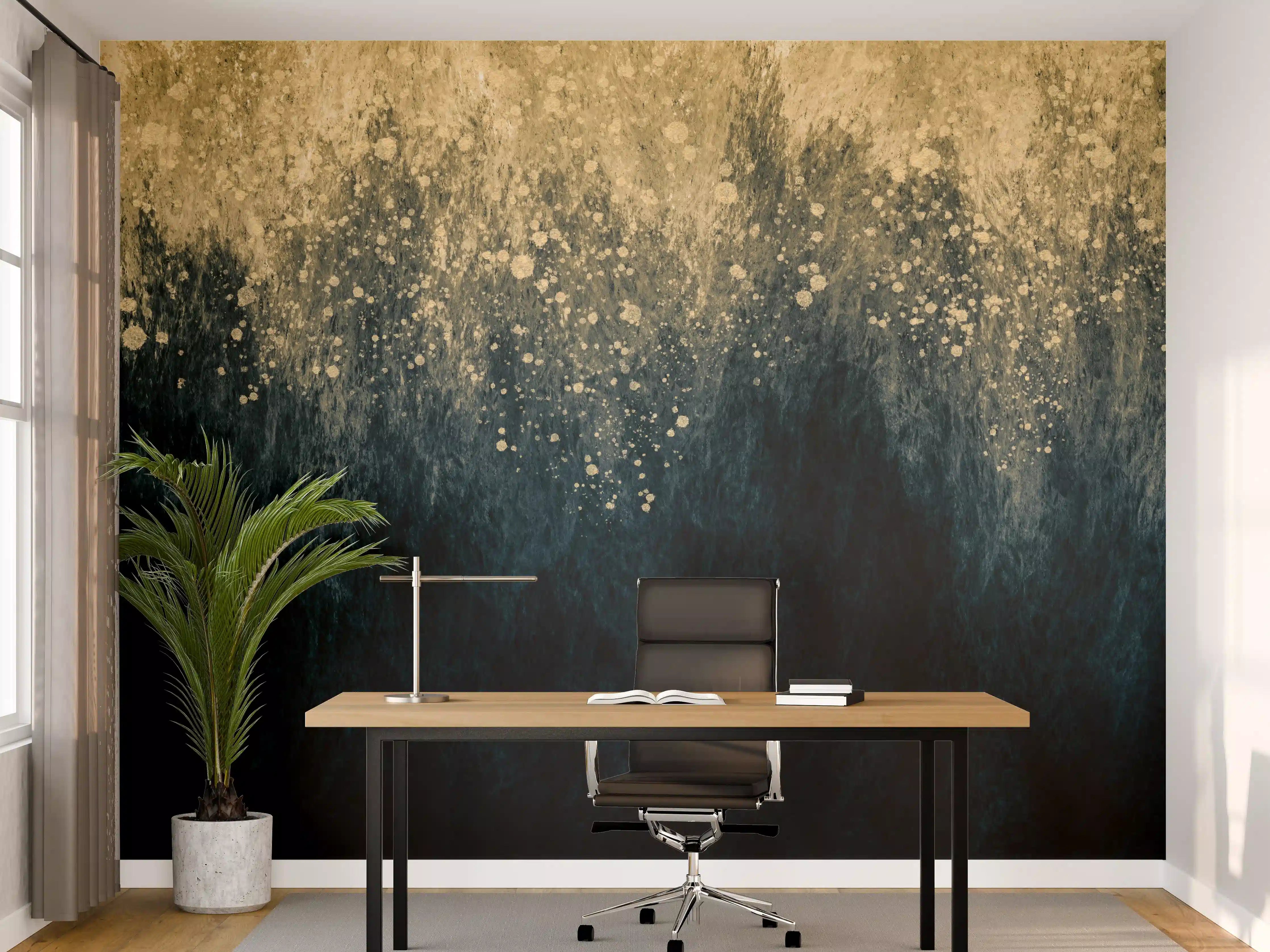 Büro Wandgestaltung - Abstrakte Aquarellkunst - Vintage