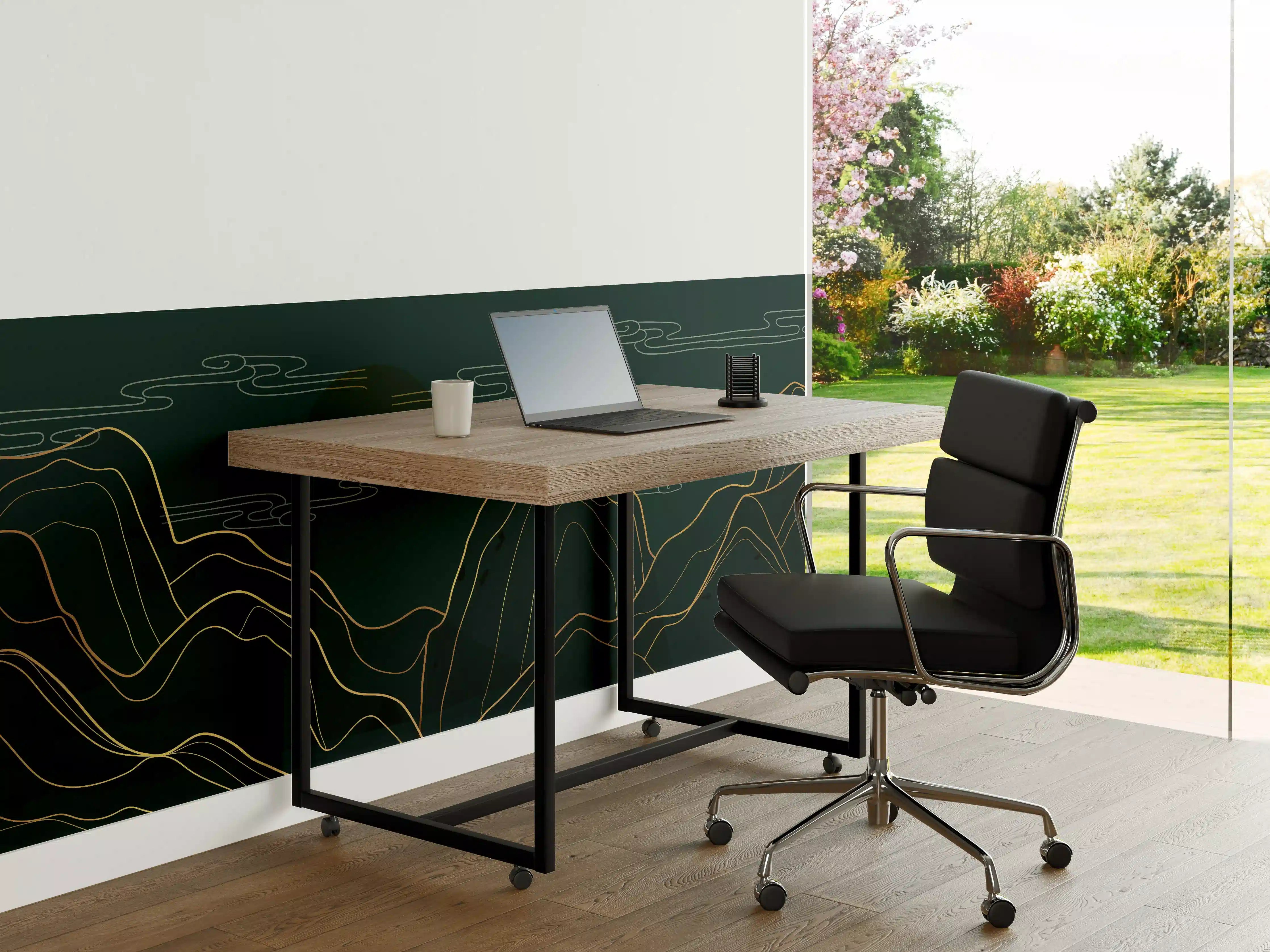 Büro Wandgestaltung - Abstrakte Berglandschaft Linienkunst
