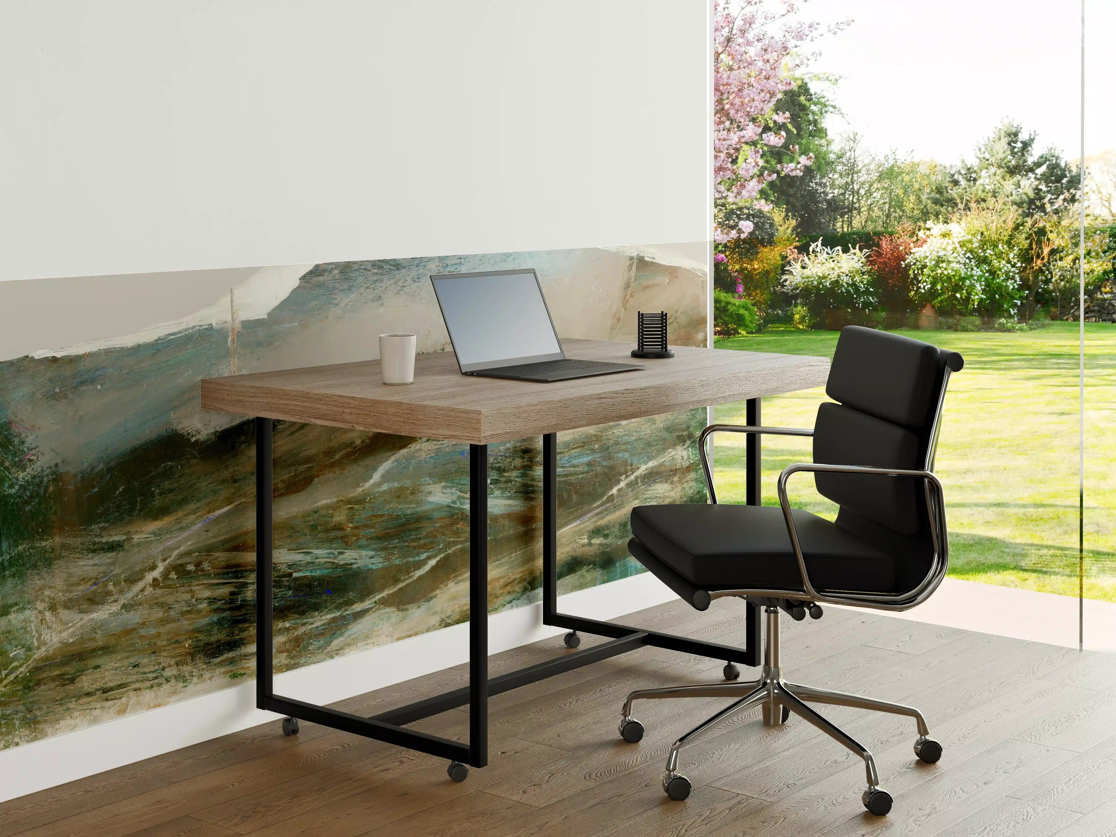 Büro Wandgestaltung - Abstrakte Berglandschaft Pastelltöne