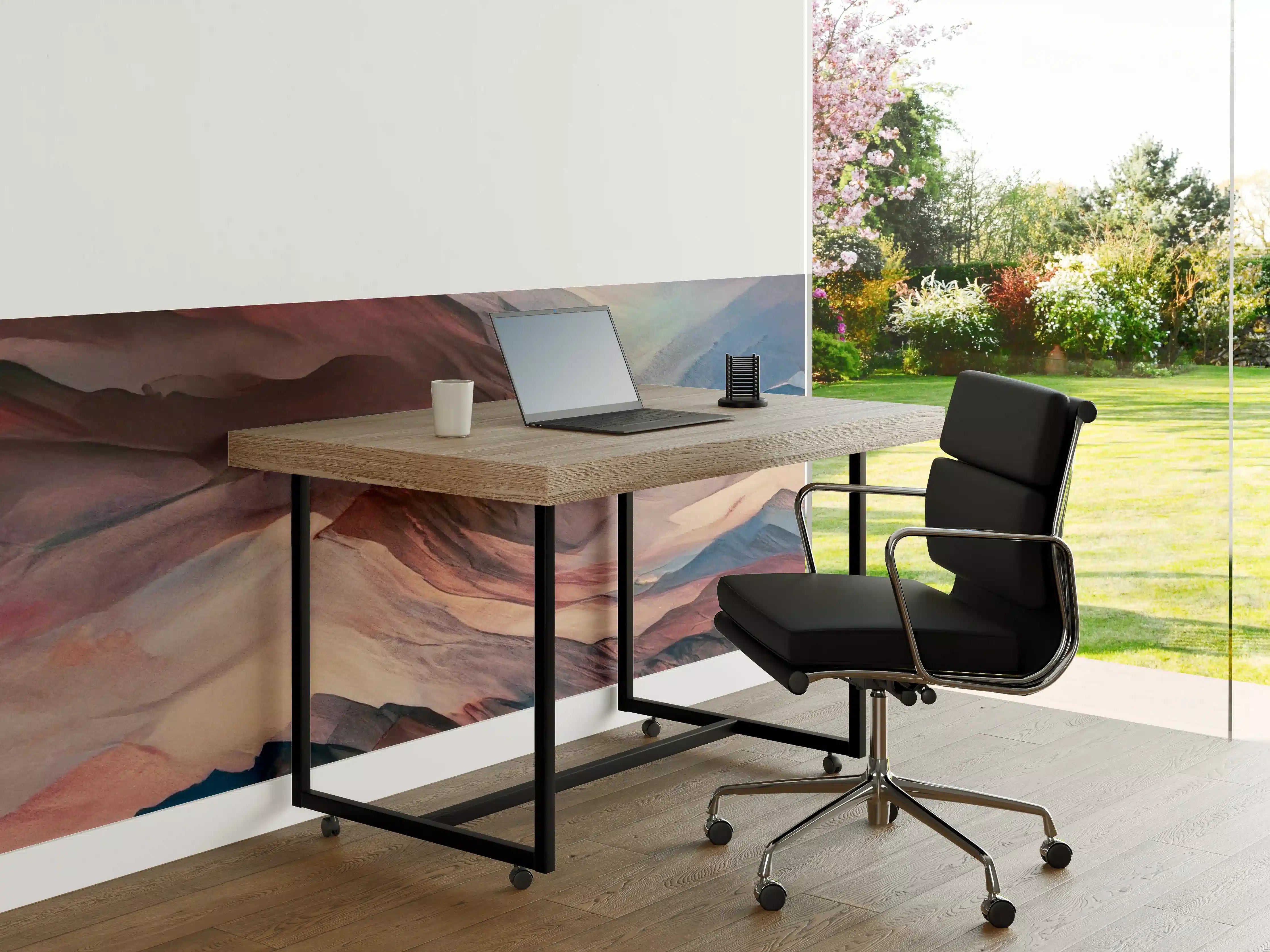 Büro Wandgestaltung - Abstrakte Berglandschaft mit sanften Farbverläufen
