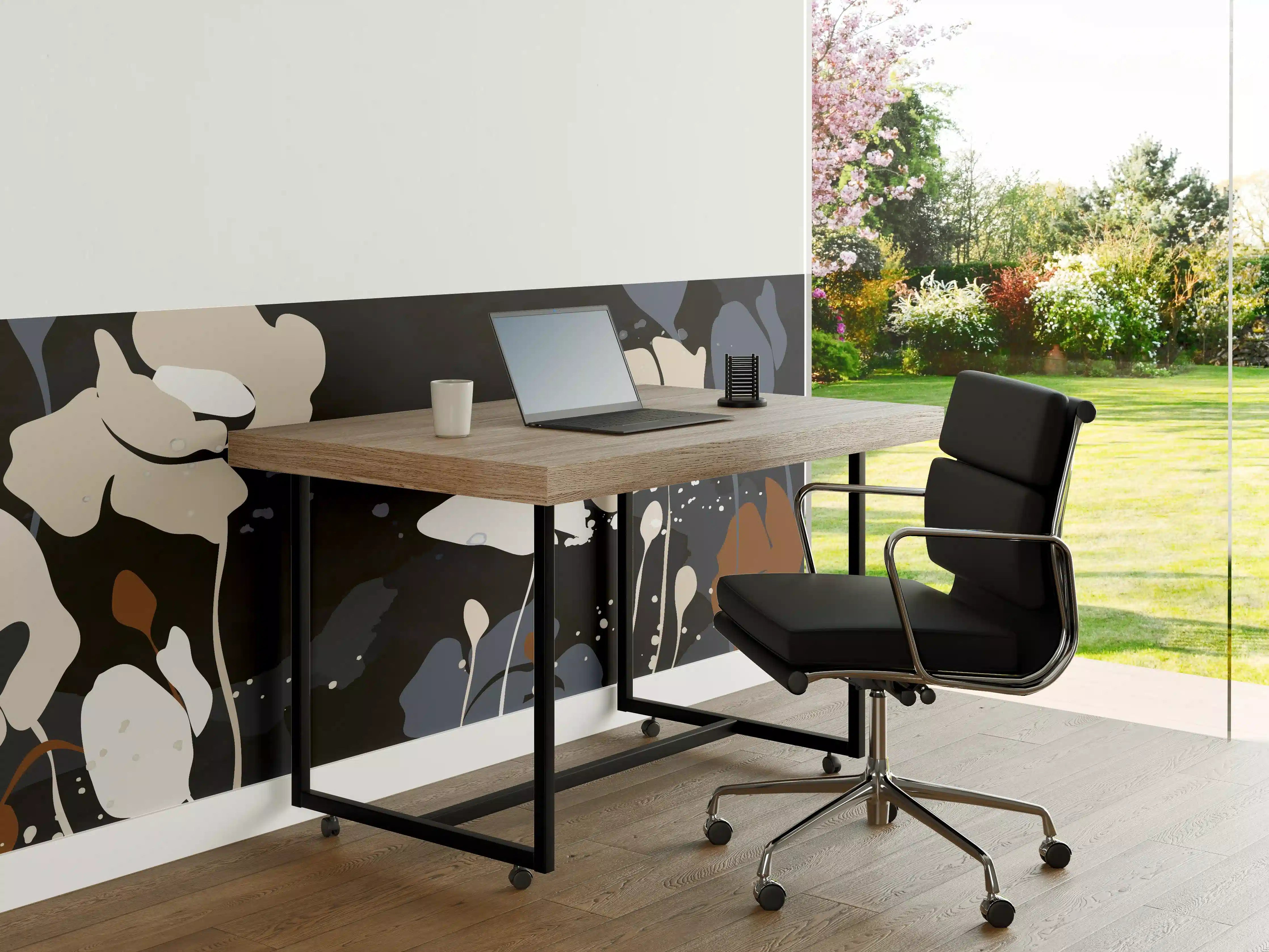 Büro Wandgestaltung - Abstrakte Blumen Dunkles Design