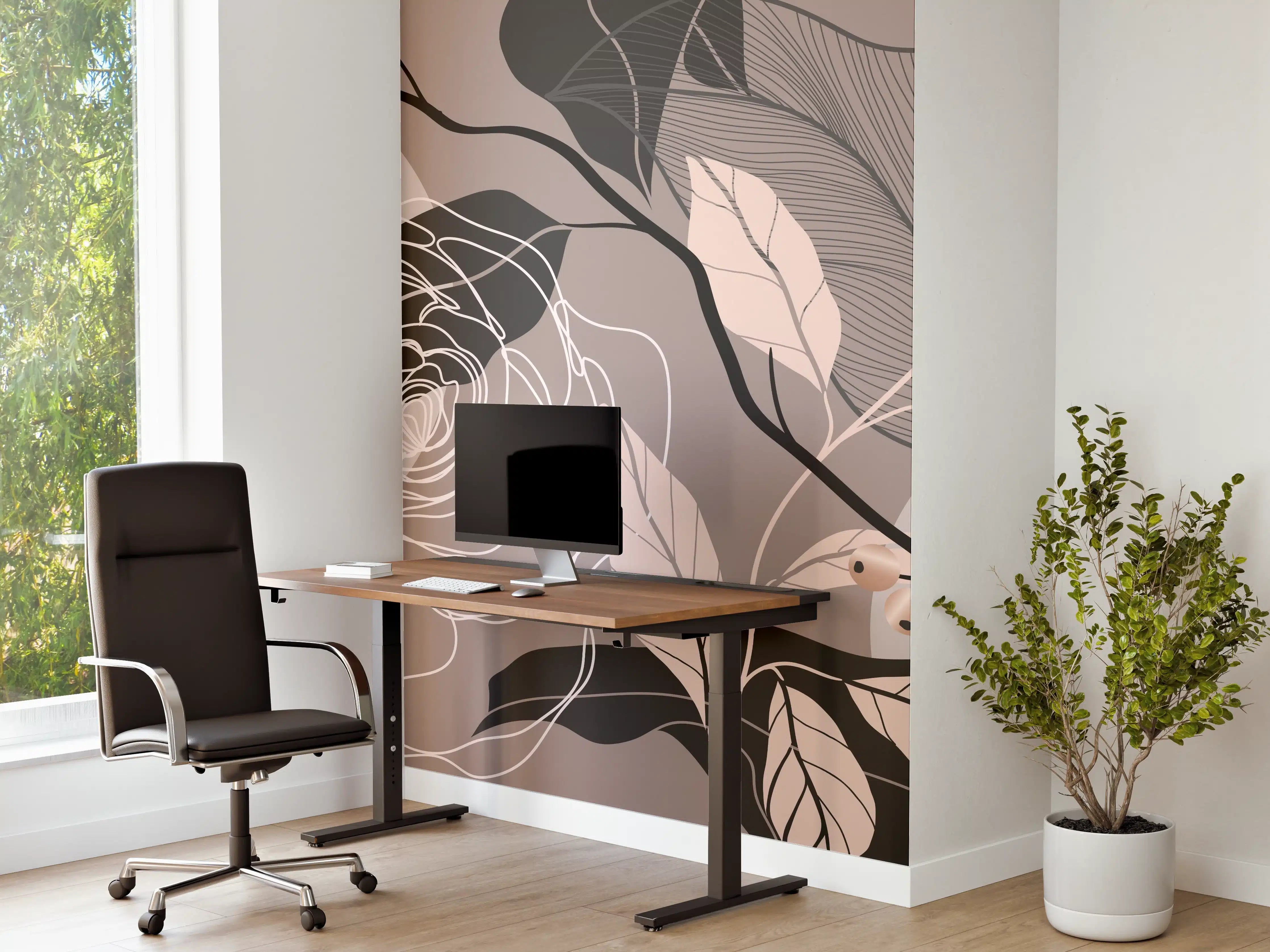 Büro Wandgestaltung - Abstrakte Blumen Illustration