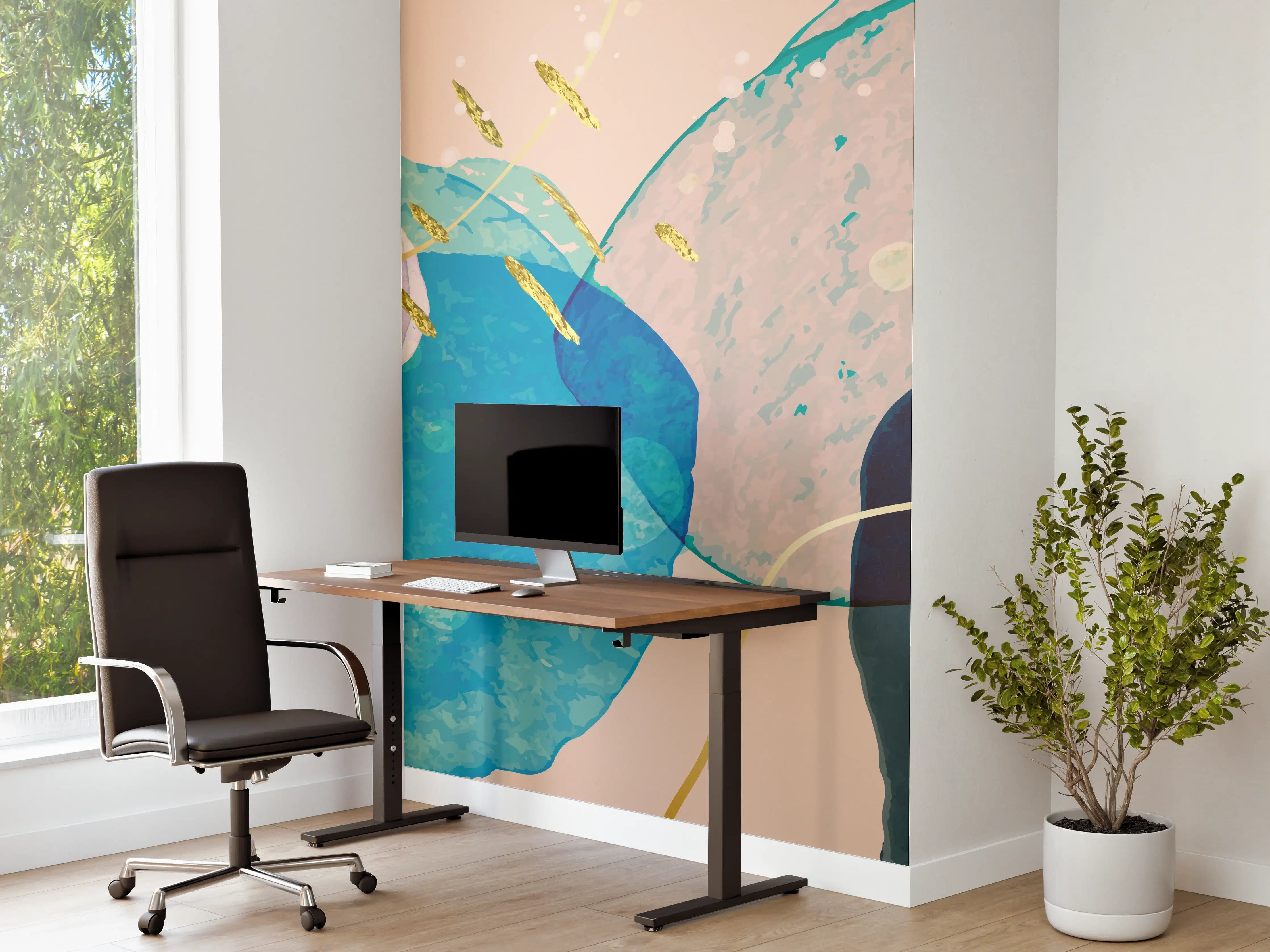 Büro Wandgestaltung - Abstrakte Farbkomposition