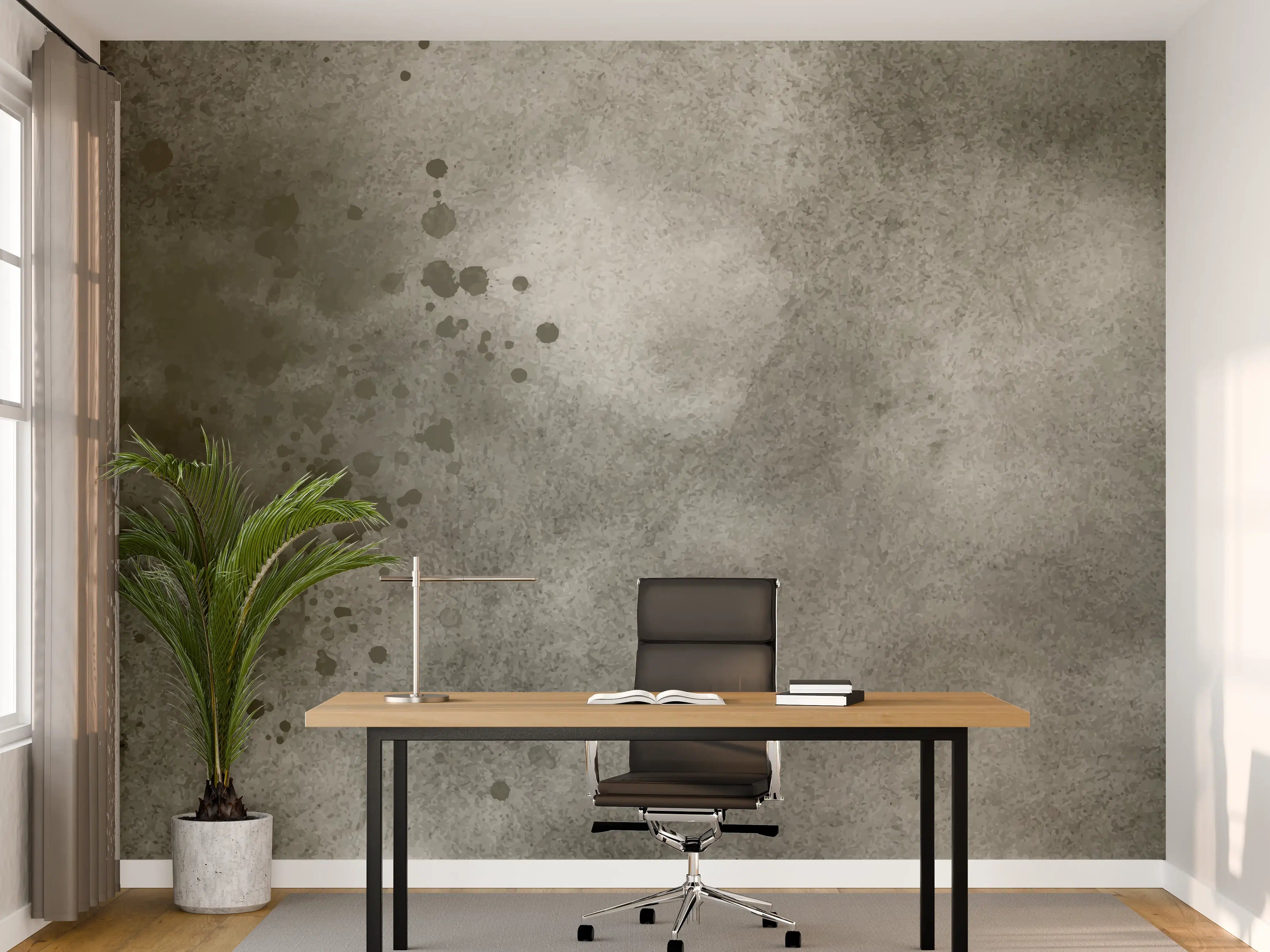 Büro Wandgestaltung - Abstrakte Grau-Schwarz Aquarelltextur